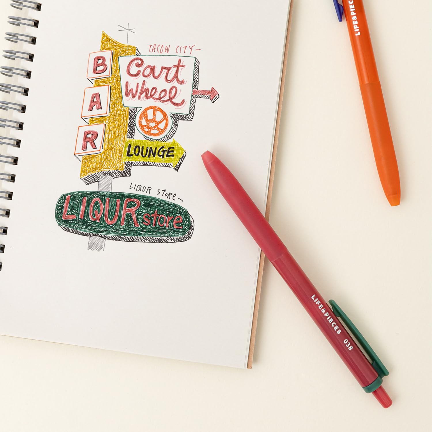 Korea Life Pieces 0 38 mm Colorful Gel Pen for Drawing Writting Made in Korea MAUVE — view 2