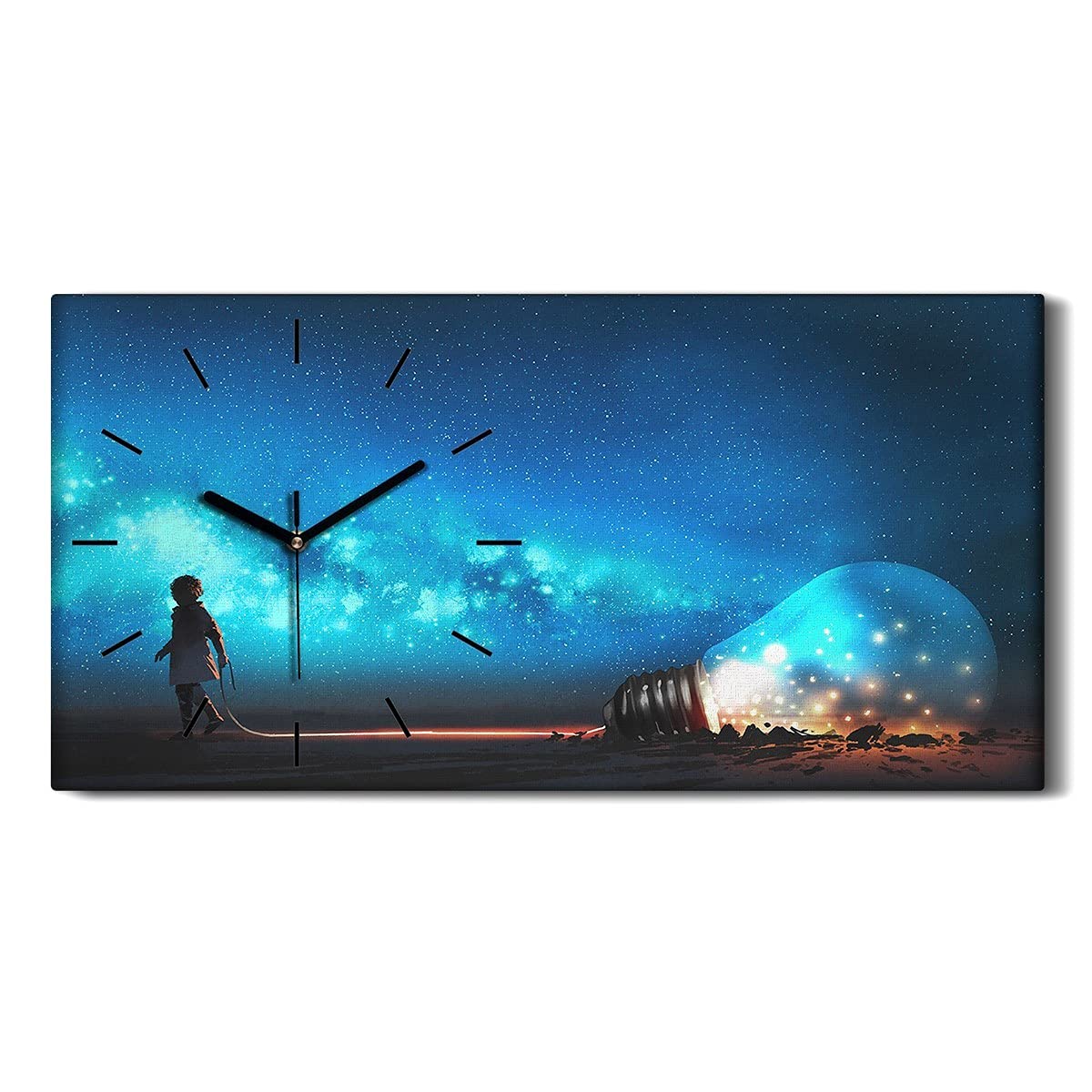 Horloge sur Toile Ne Pas tic tac en Silence pour Salon et Chambre 60x30cm