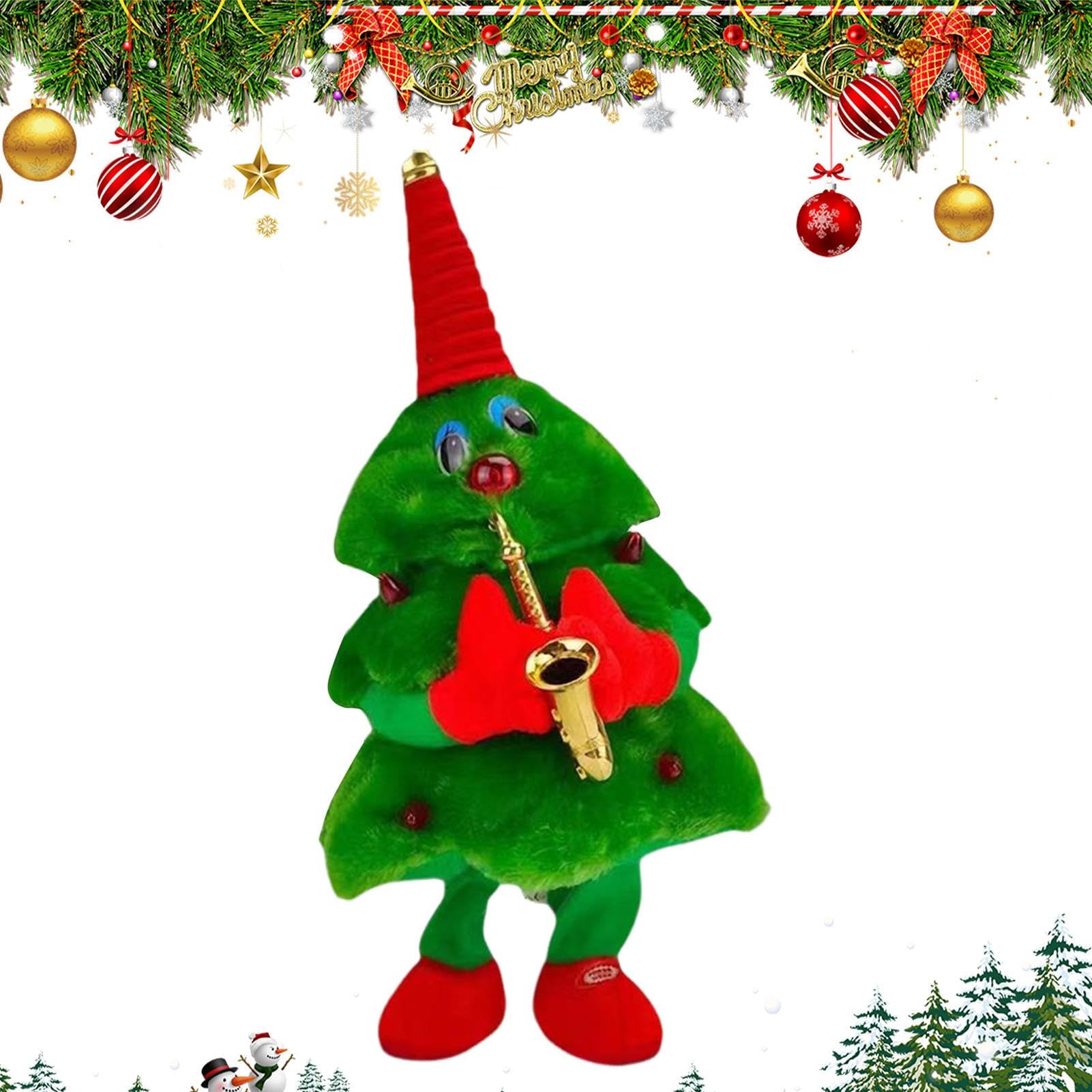 Arbre de Noël jouet électrique parlant pour décoration de table festive