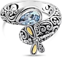 Vista 3 de Sterling Silver 925 and 18K Gold with Gemstones Ring