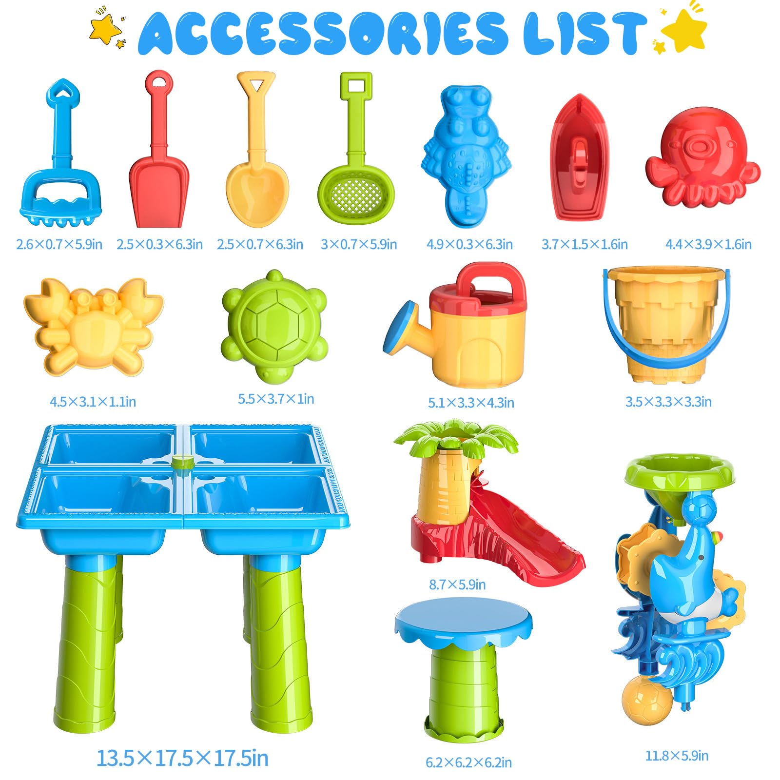 Diealles Shine Wasserspieltisch, Multifunktional Wassertisch Kinder Outdoor, Sand und Wasserspieltisch ab 1 2 3 4 Jahre, Wasser Spieltisch Kinder Outdoor Strand Sommer Aktivität