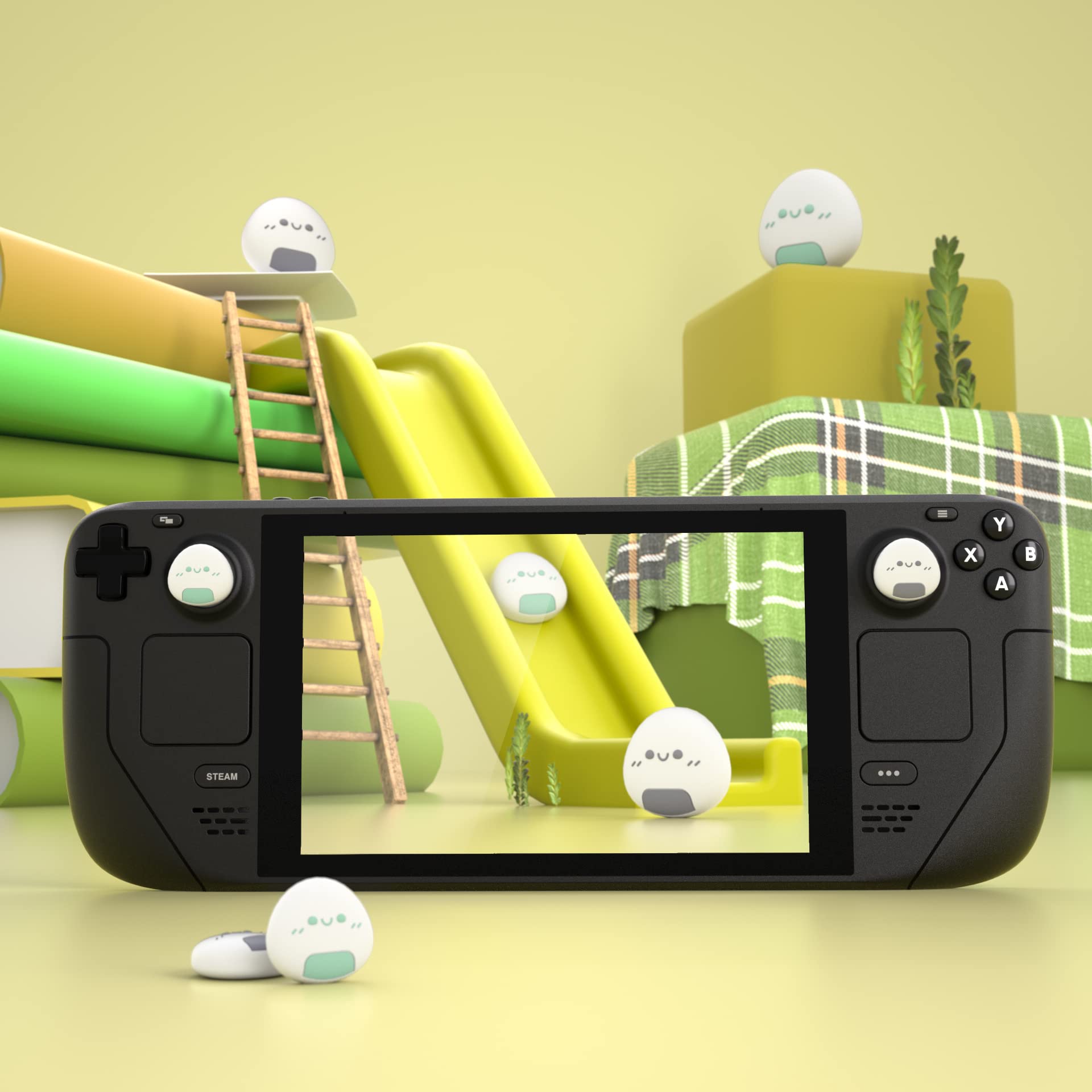 PlayVital Joystick Kappen für Steam Deck LCD, PS Portal, Steam Deck OLED Controller (Onigiri)
