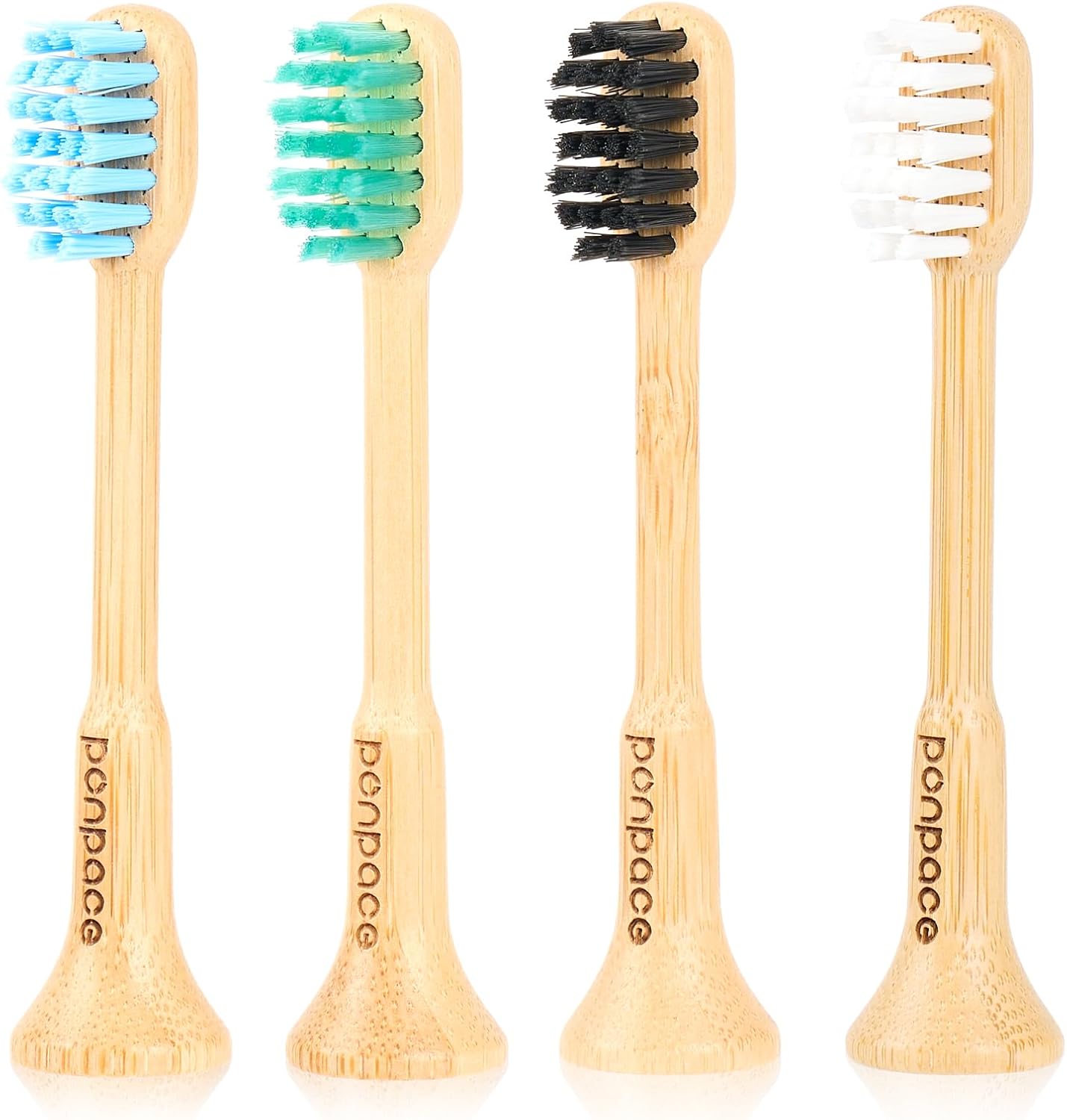 Bamboo Toothbrush Heads Compatible with 7AM2M, Soft Castor-Oil Bristles, Biodegradable Toothbrush Replacement Heads, Eco-Friendly & Daily Cleaning
