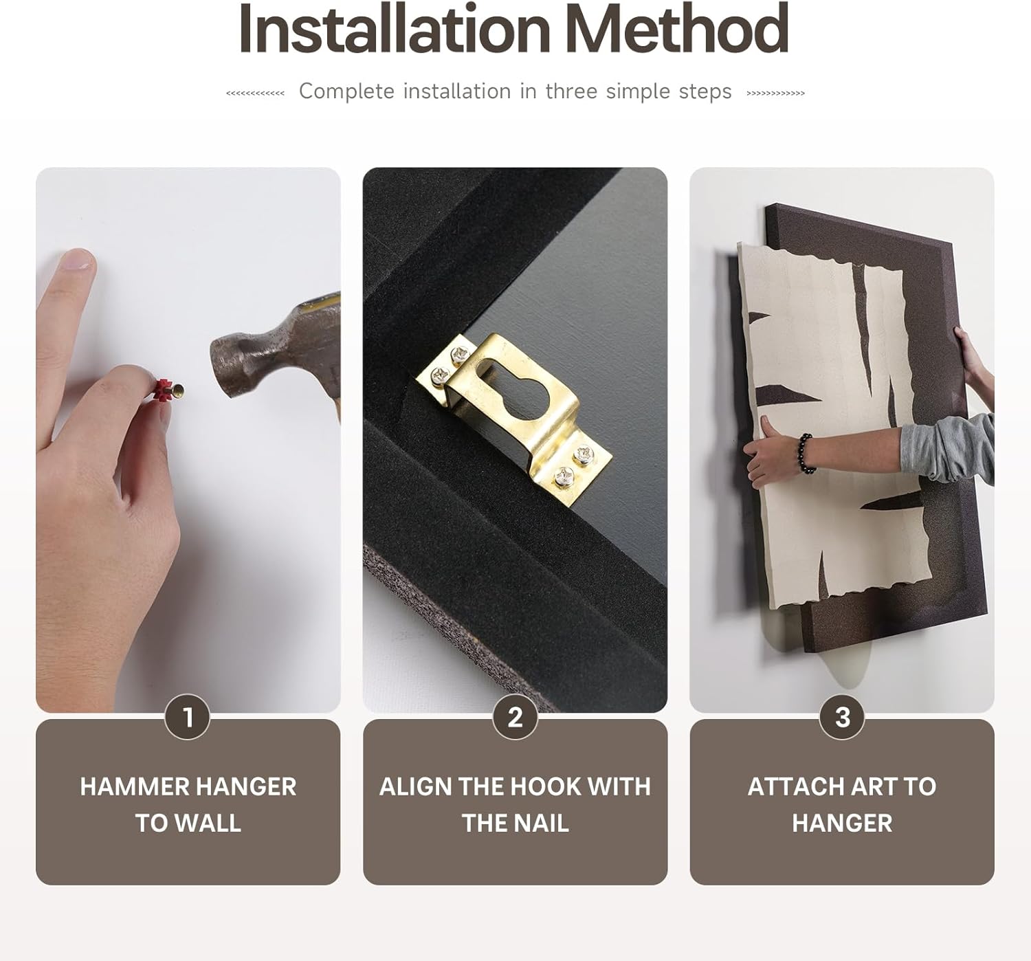 Large 3D Textured Abstract Wall Art for Living Room, Vertical Modern Geometric Brown Beige Artwork for Walls, Minimalist Wabi-Sabi Sandstone Wall Decor for Entryway, Hallway, Kitchen, Home Office