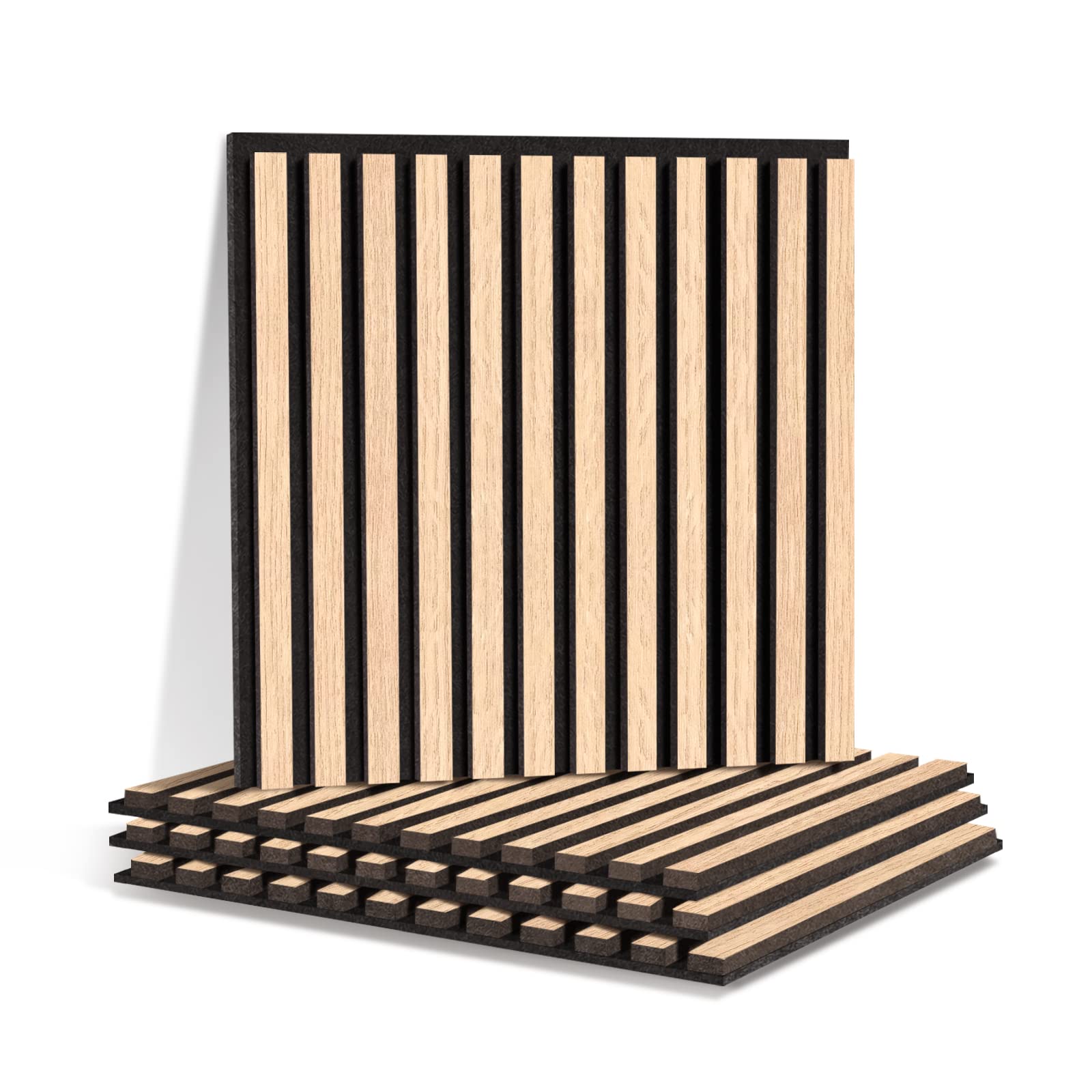 Olanglab Wood Slat Wall Panels,4 Pack Acoustic Panels Sound Absorbing