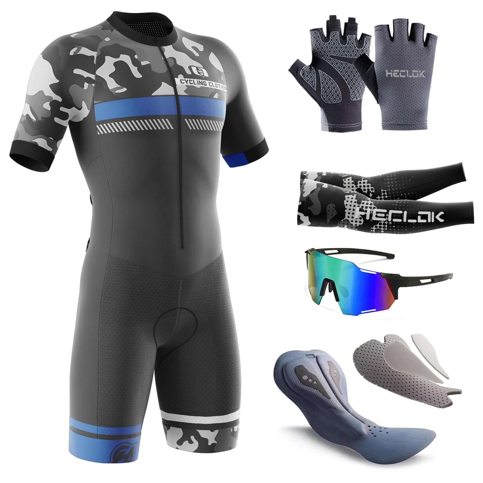 Traje de triatlón para Hombre,Traje de Ciclismo de Velocidad,Traje de natación para Bicicleta,MTB Mono Bueno para Correr,Andar en Bicicleta,Nadar
