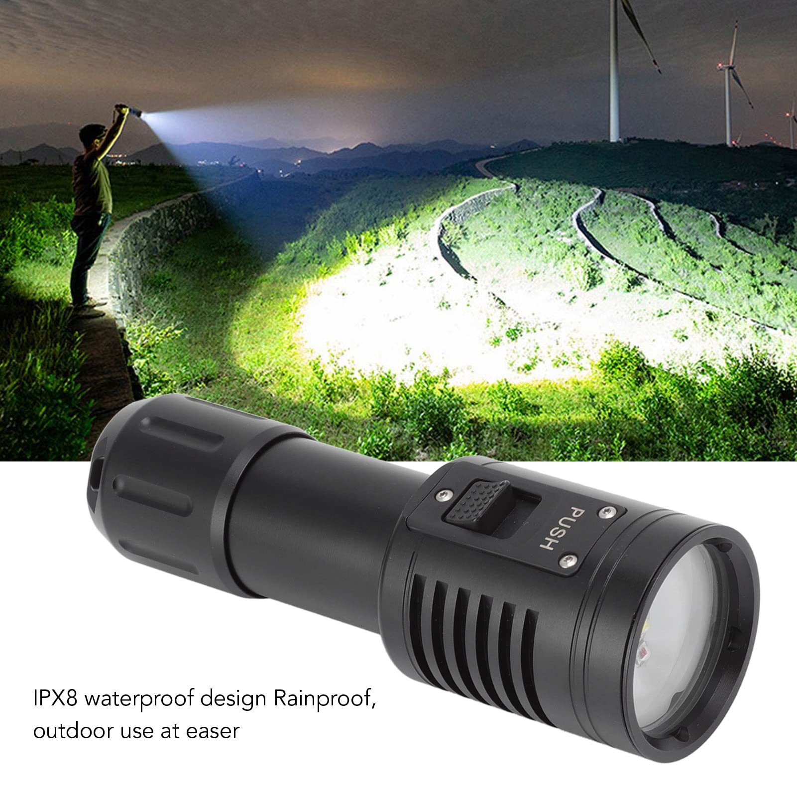 Torcia Subacquea Luce Video Subacquea Leggera 6 modalità Luce 5000LM for la e la Caccia