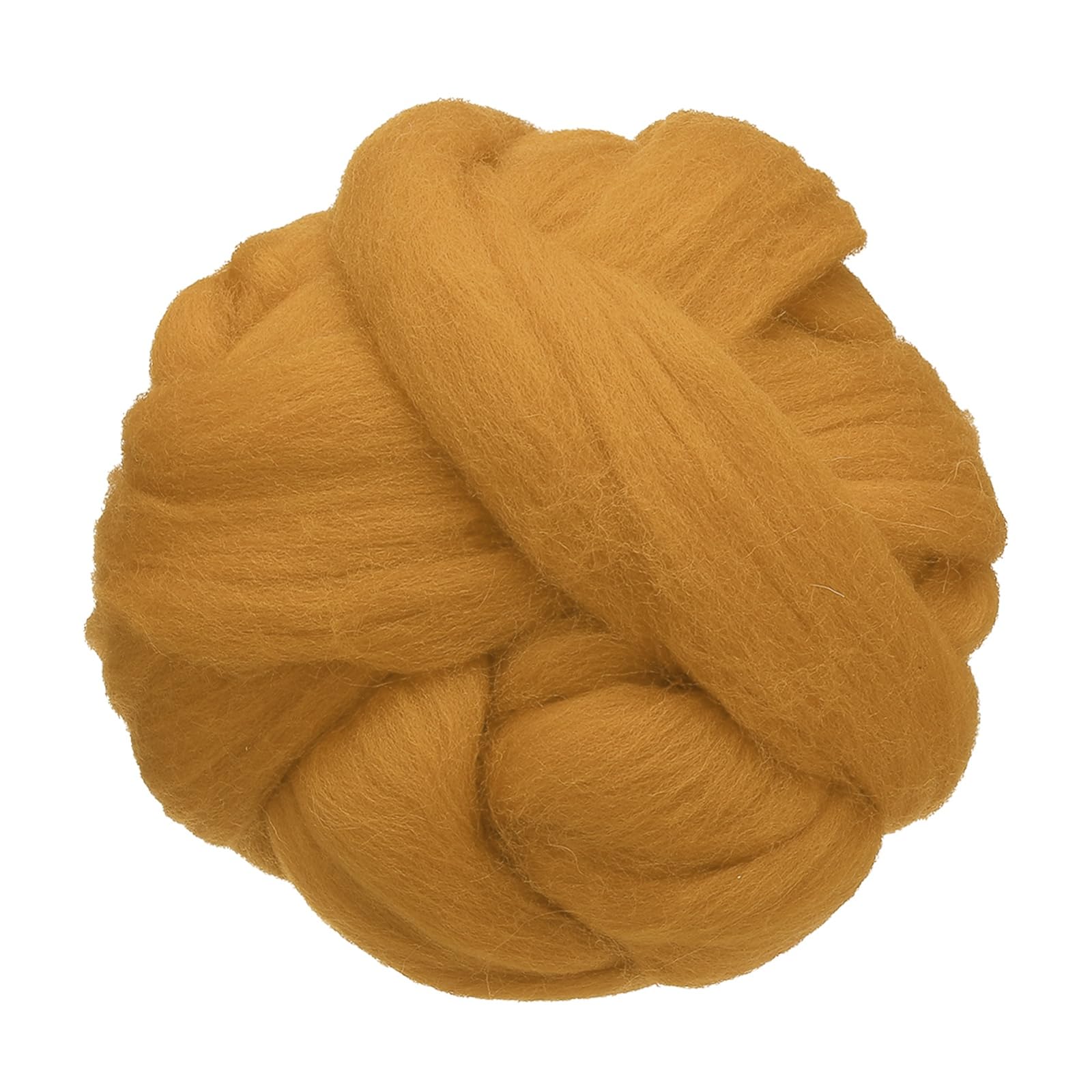 sourcing map 3.53oz Wool Roving Yarn, Needle Felting Wool Fiber DIY Craft Needle Wet Felting Supplies for Blending Weaving Handcrafts, Caramel Color