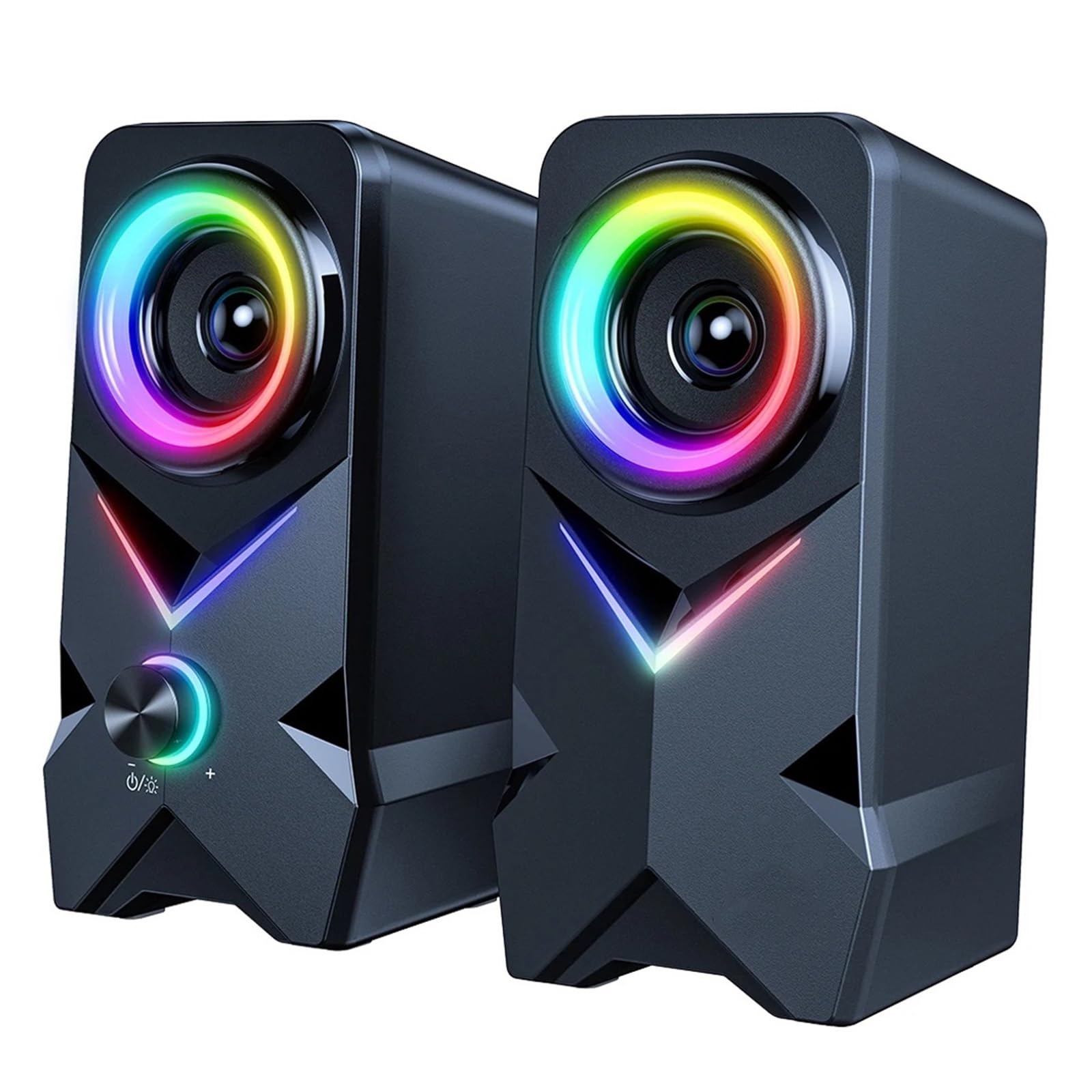 Subwoofer PC desktop Laptop Gaming Altoparlanti stereo for computer Tweeter LED con jack RGB da 3,5 mm