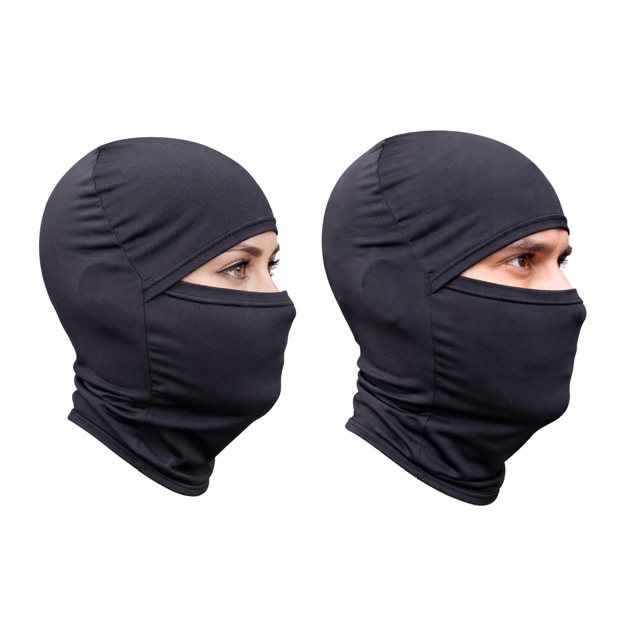 Pack of 2 Men & Women Balaclava Face Mask | Biker Full Head Cover | Breathable Stretch Fabric | Windproof, Dust Protection Mask for Bike Riding, Cycling & Outdoor Use (FRG00) Black-image-25