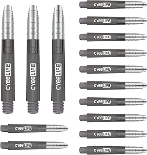 CyeeLife Transparent Alunium-Plastic Dart Shafts 15Packs 35mm/48mm