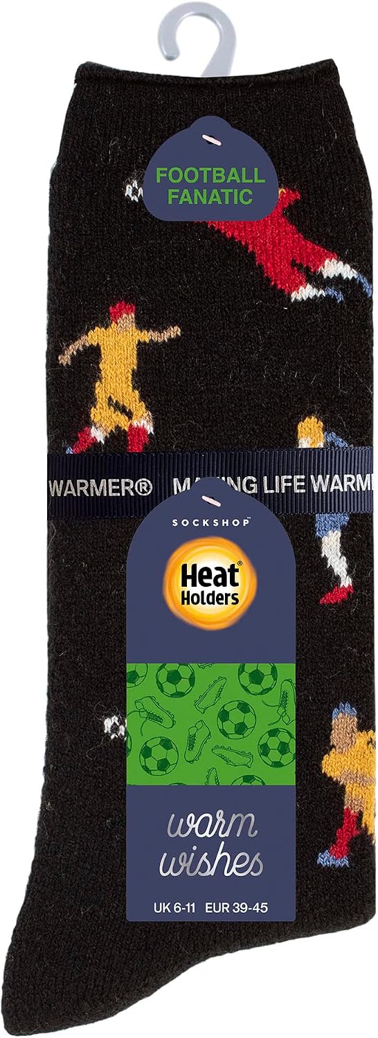 HEAT HOLDERS Mens Fun Winter Socks Lite | Warm Crew Fancy Design Novelty Socks