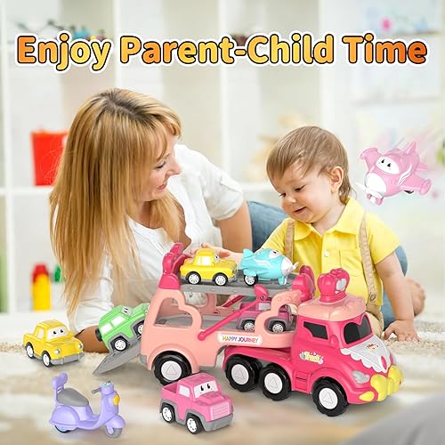 Miniatura 6 de Juguetes para niñas de 1, 2 y 3 años, 7 en 1, camión transportador, juguetes para niñas, juguetes para niñas de 1 a 2 a 3 años, juguete de princesa