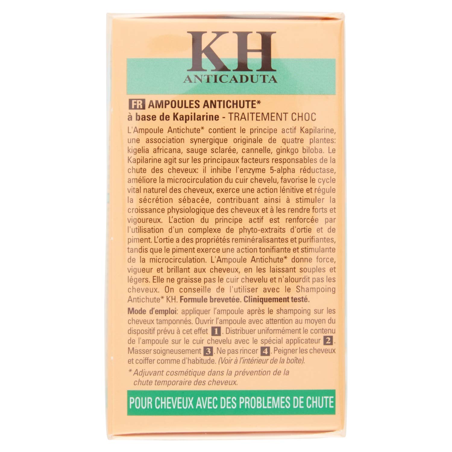 Keramine H,KH ampolla anticaída para el cabello, 2 paquetes de 12 monodosis