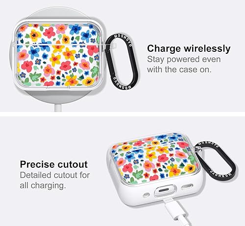 Miniatura 95 de MOSNOVO Funda protectora transparente para AirPods Pro 3, con anillo de metal duro de lujo de doble capa a prueba de golpes, diseñado para AirPods