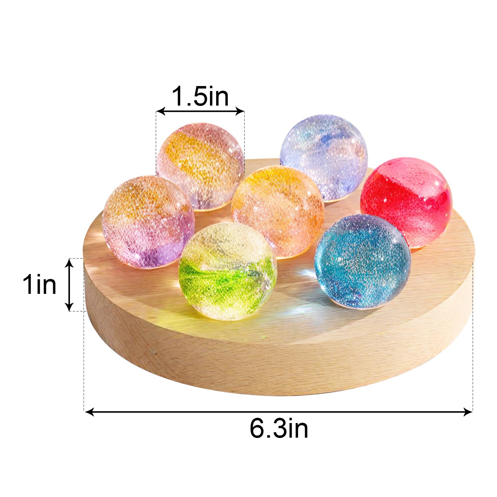 Piedras de cuarzo de cristal de 40 mm, esferas curativas naturales de 7 chakras con soporte de madera LED para meditación, energía positiva, luz nocturna, juego de bolas de decoración