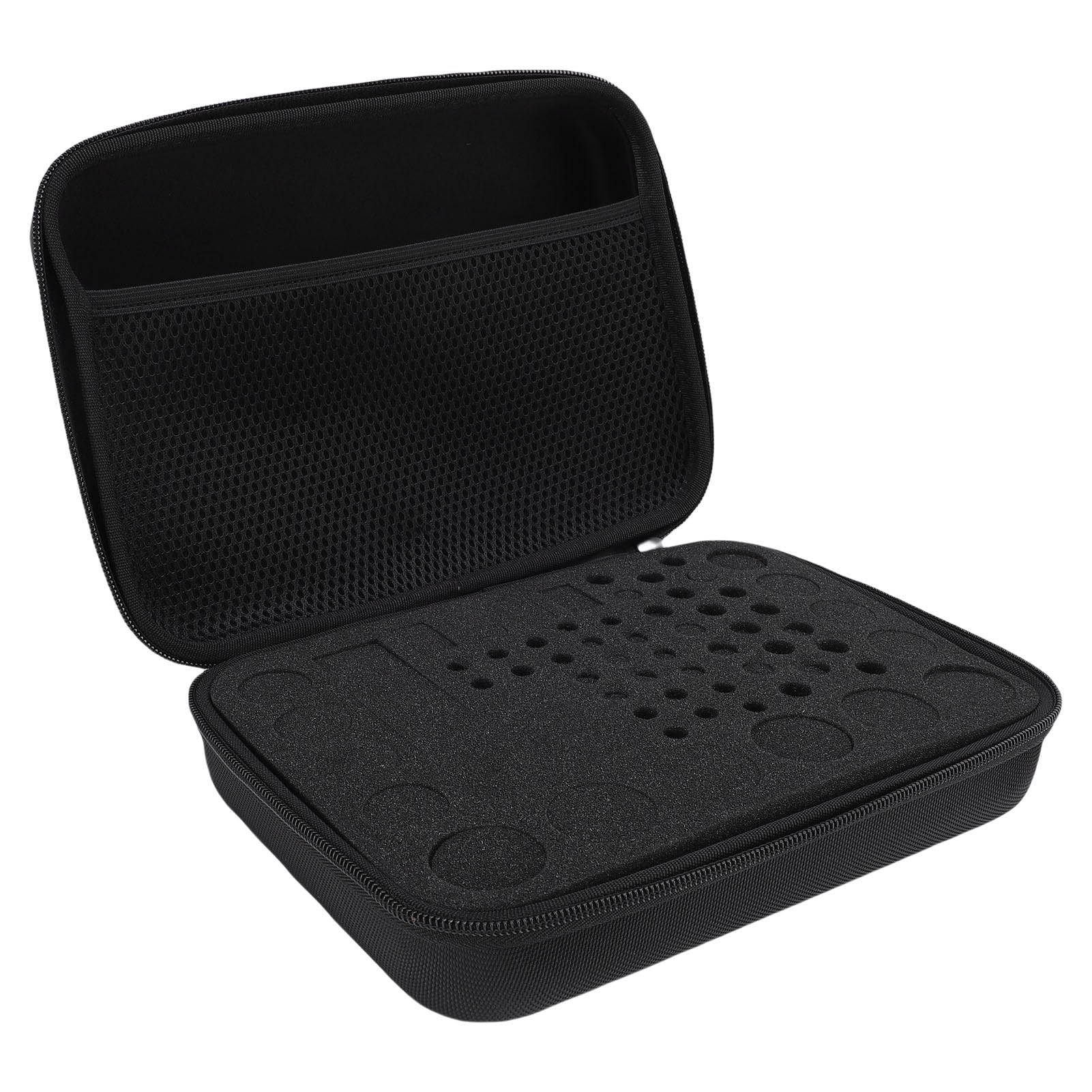 Hard Battery Organizer Storage Box, Carrying Case Bag with Handle, Dual Zipper, Can Holds AA AAA C D 3V 9V Batteries, Tester, Accessories