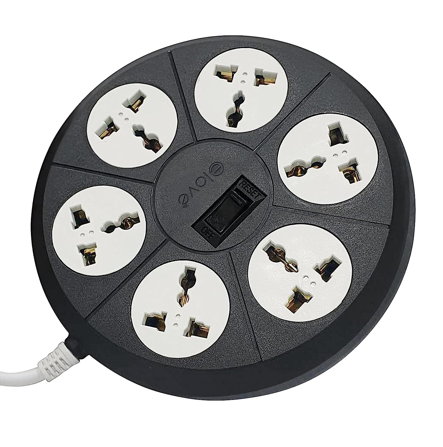 Elove Extension Board 10A with Master Switch & LED | 6 Universal Sockets | Surge Protector Power Strip | 10 Meter Cord | Multi Plug Socket for Home, Office, TV, Computer (Dark Grey)
