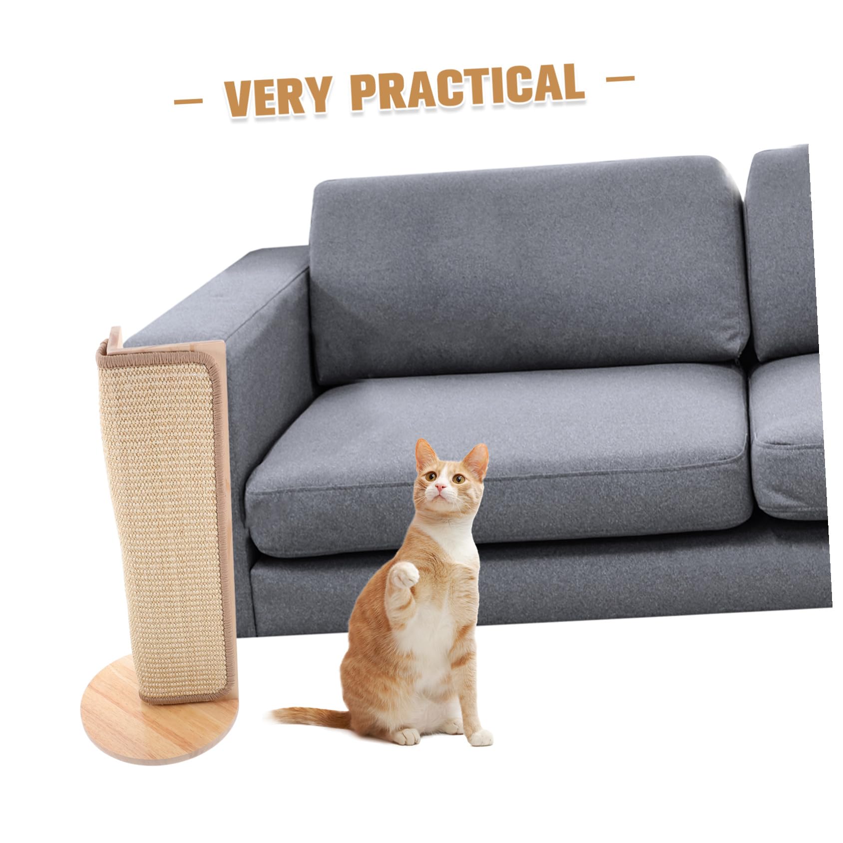 Protector de Esquinas para Gatos con Rascador de Sisal Natural Cojín Resistente para Muebles y Sofá Alfombra para Afilar Uñas Protección Duradera para Paredes y Esquinas