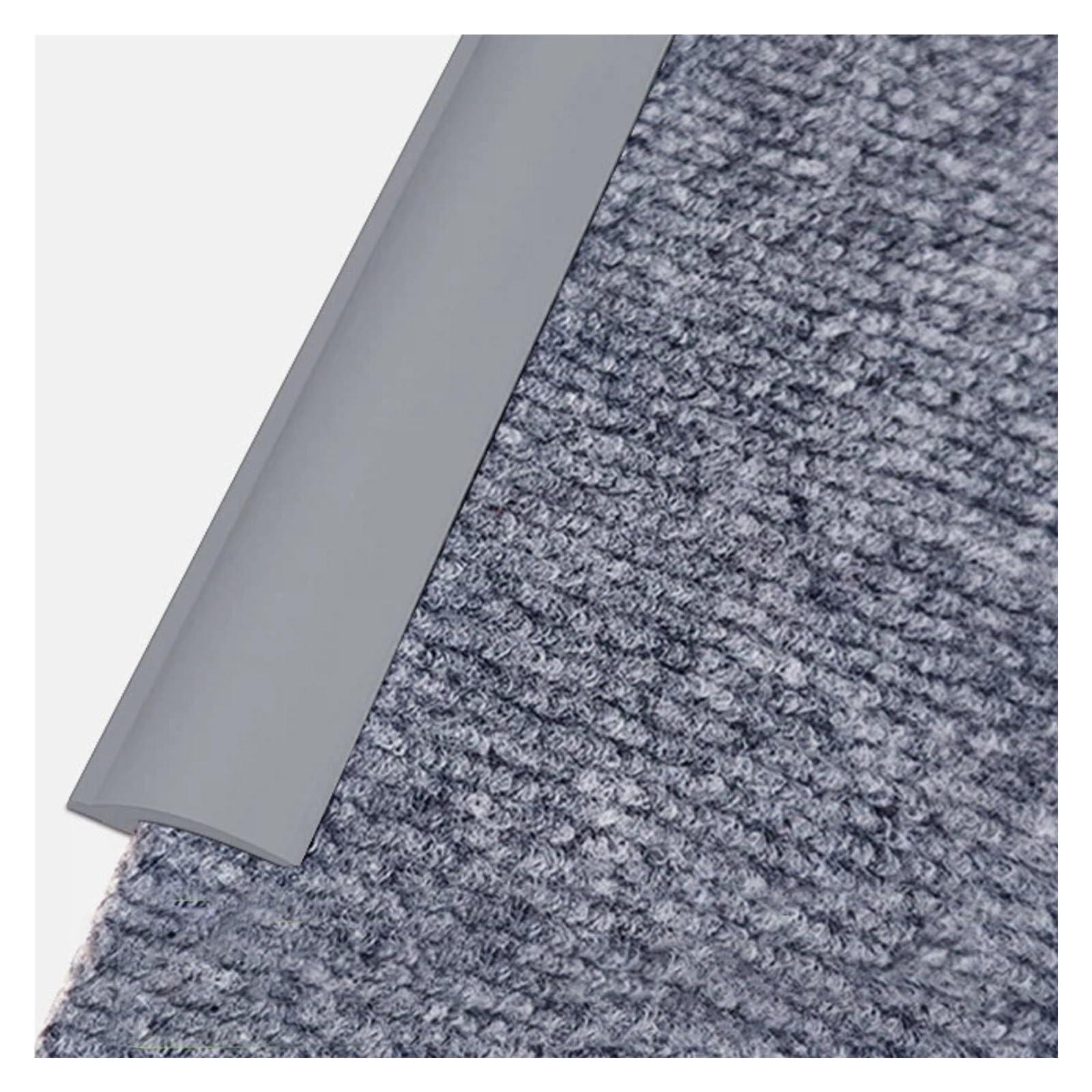 Djphofs Gray Self Adhesive Carpet To Tile Transition Strip, Cuttable Pvc Floor Divider Strips, Flexible Carpets Edge Trim For Wood Tile Vinyl Flooring(,5M/16Ft)