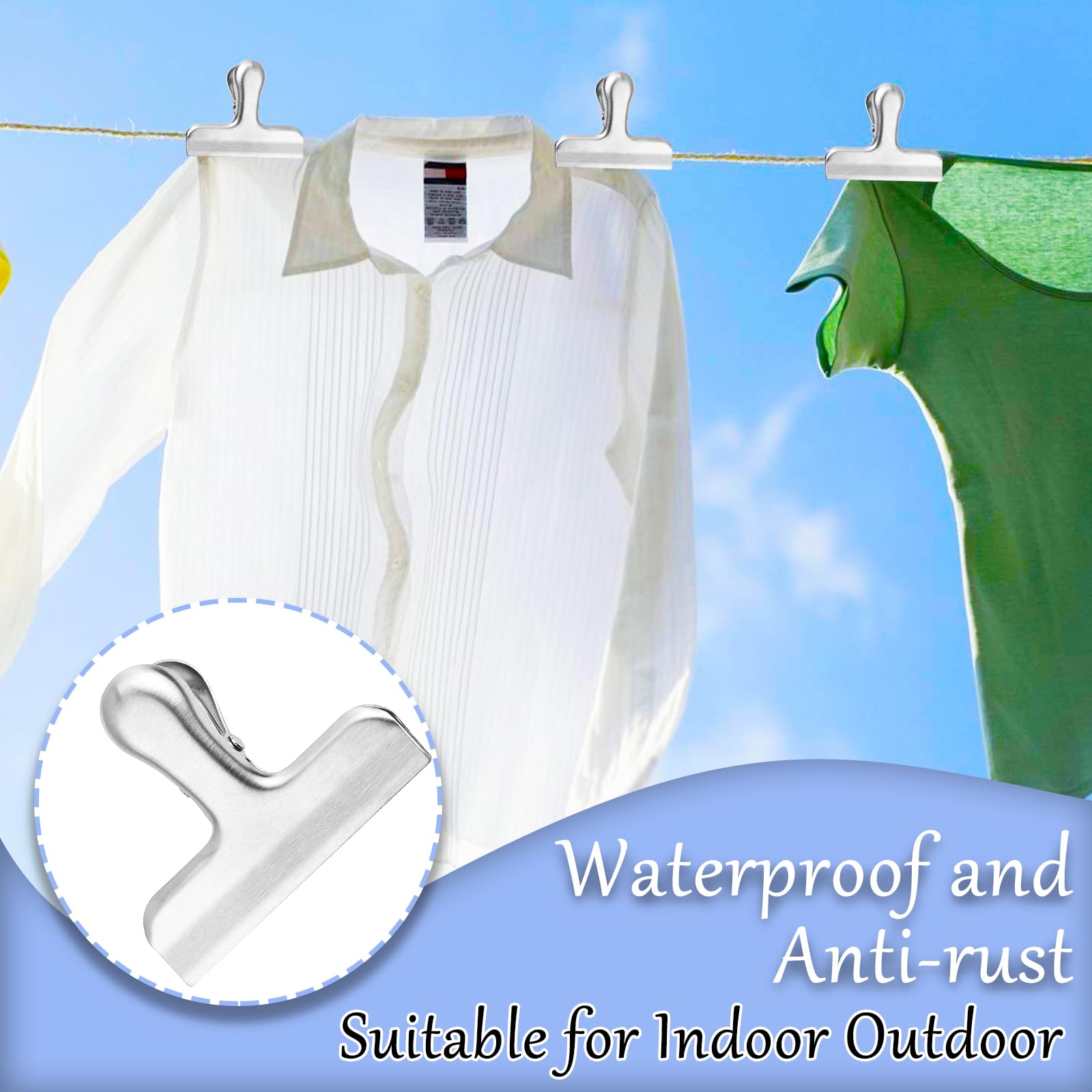 4 Edelstahl Bag Clips - Groß & Farbig - Für Lebensmittelbeutel, Brot, Kaffee & Chips