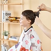 Vista 6 de Capa de peluquería profesional para niños, capa de peluquería profesional con correa ajustable para el cuello, capa de corte de cabello con champú