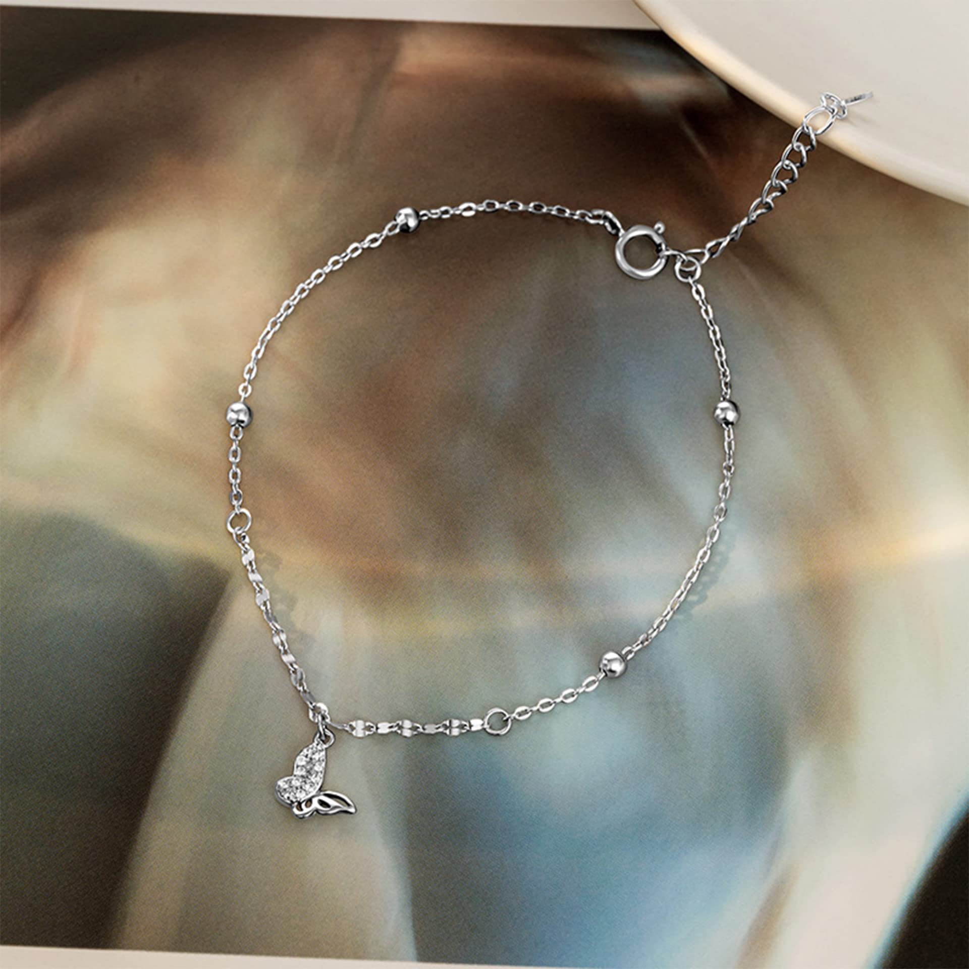 Armband für Frauen 925 mit Schmetterling, Zirkon, Geschenke für die Beste Freundin der Geburtstagskette ihrer Frauen Girls 15,5+3cm