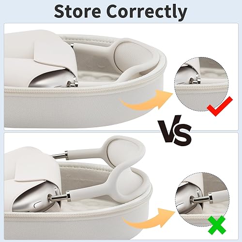 Miniatura 7 de Funda y estuche de silicona 3 en 1 para auriculares Apple Airpods Max, estuche duro para AirPods Max y funda para almohadillas Estuche y cubierta