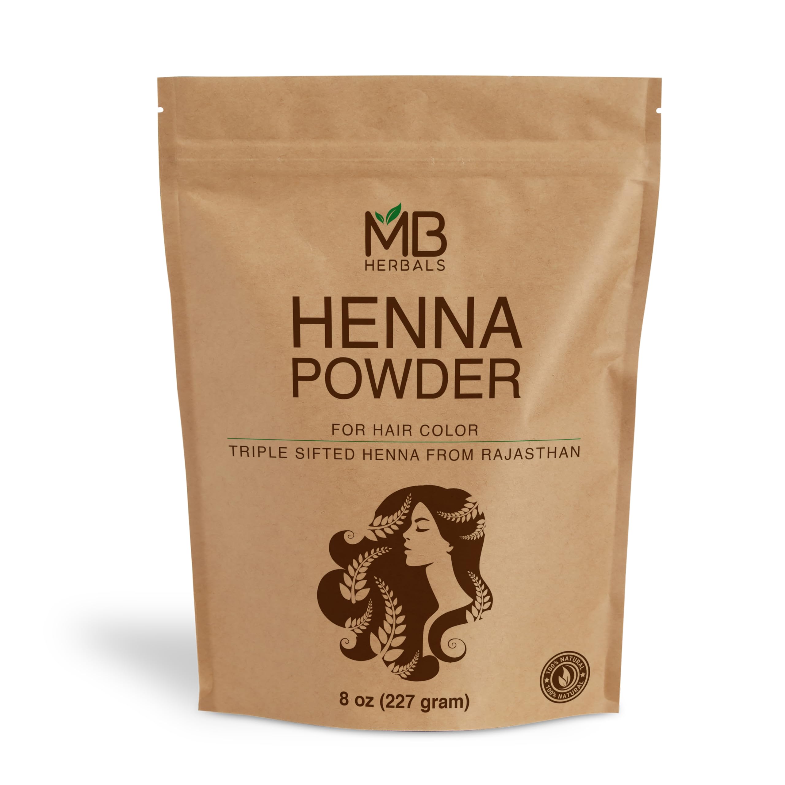 MB Herbals Triple Sifted Henna Powder for Hair Colour from Rajasthan, 227 gram-image-1