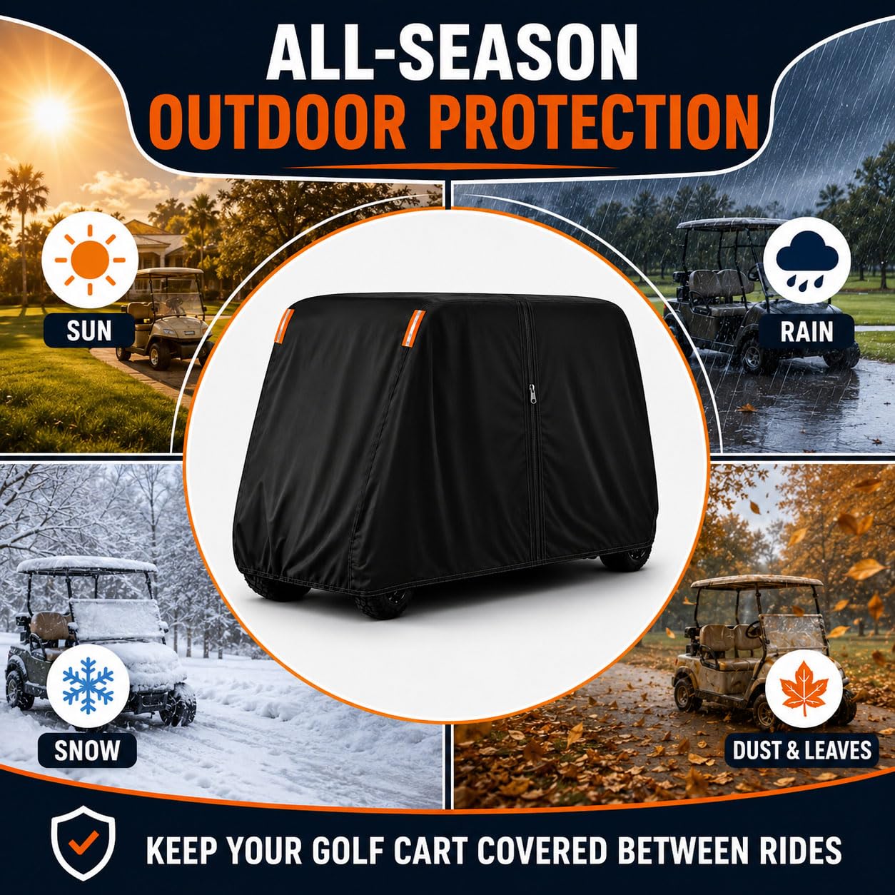 Funda Carrito de Golf para Yamaha Adventurer Sport 2 Passenger 2008-18