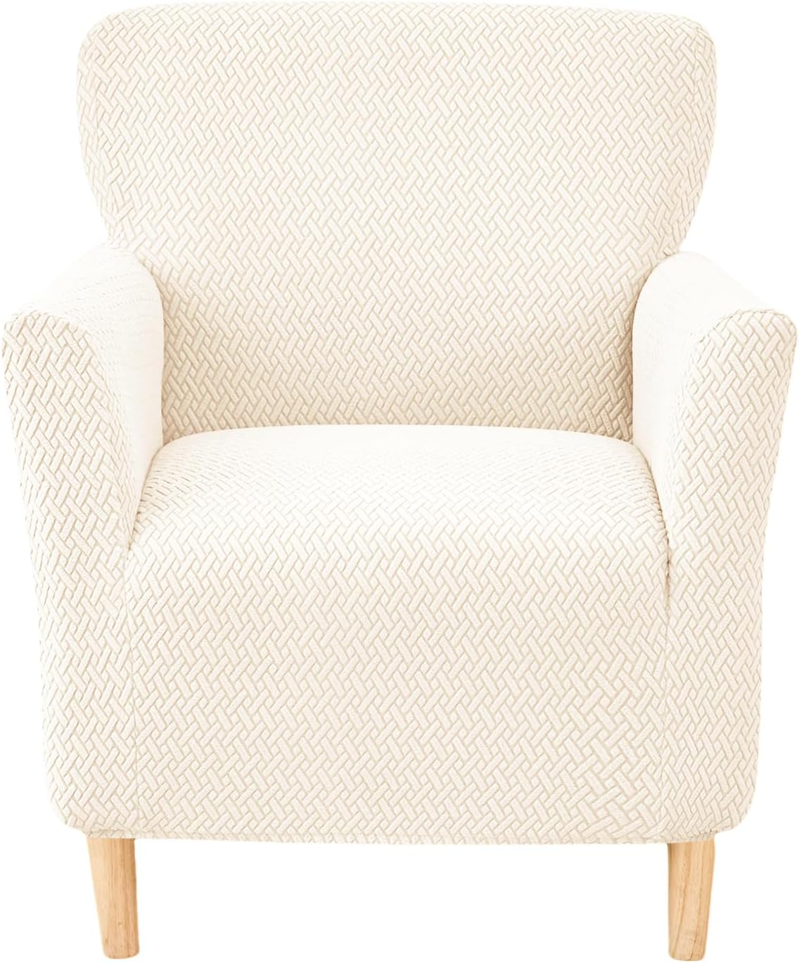 CRFATOP Stretch Mid Century Modern Armchair Slipcover 1-Piece Jacquard Accent Chair Covers with Arms Soft Chair Slipcovers for Living Room Armchair Furniture Protector Office Reception Reading Sofa,01