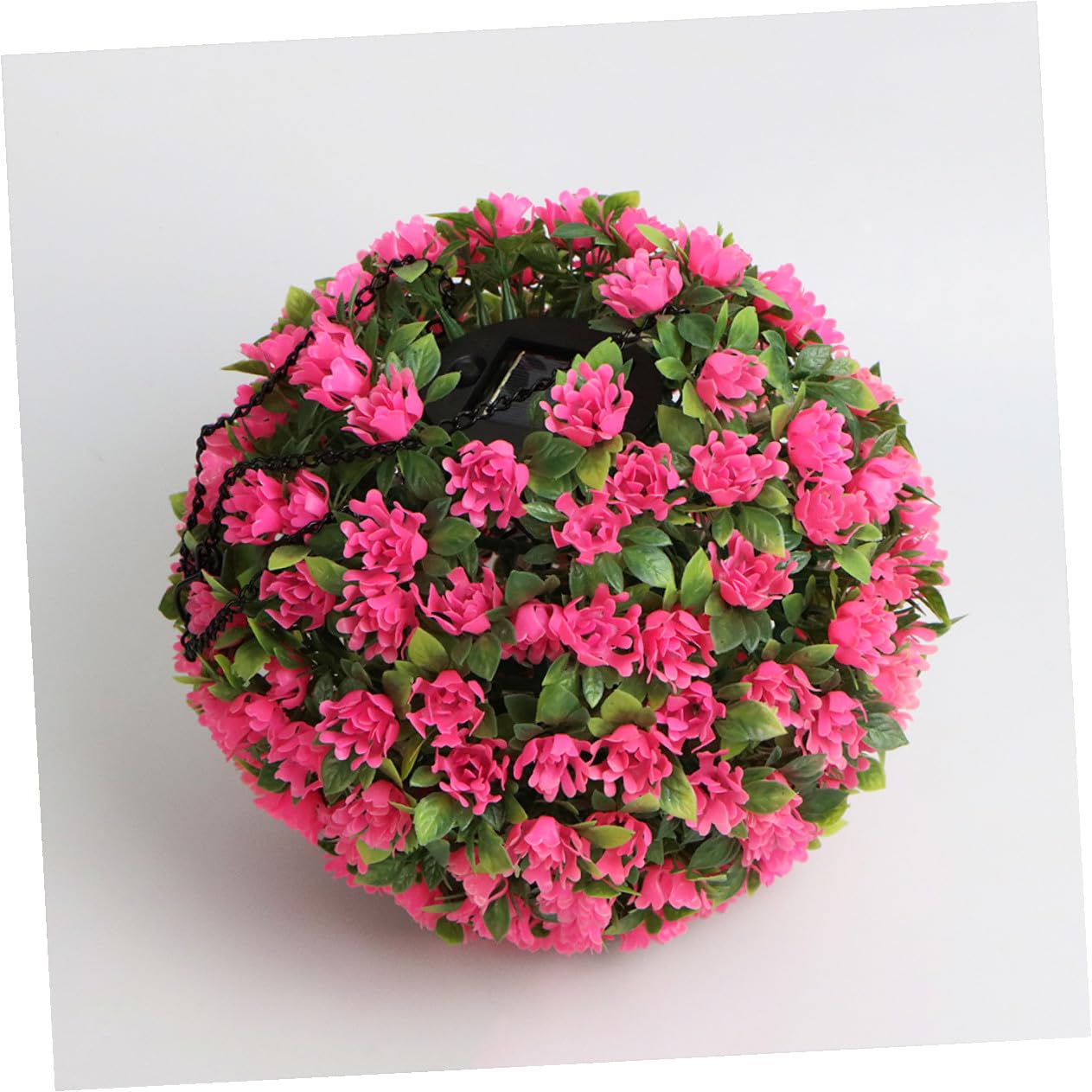 Artibetter Solarbetriebene LED Hängekugel aus Rosa Formschnitt Blumen und Kunststoff für Garten und Hochzeitsdekoration mit Realistischer Optik