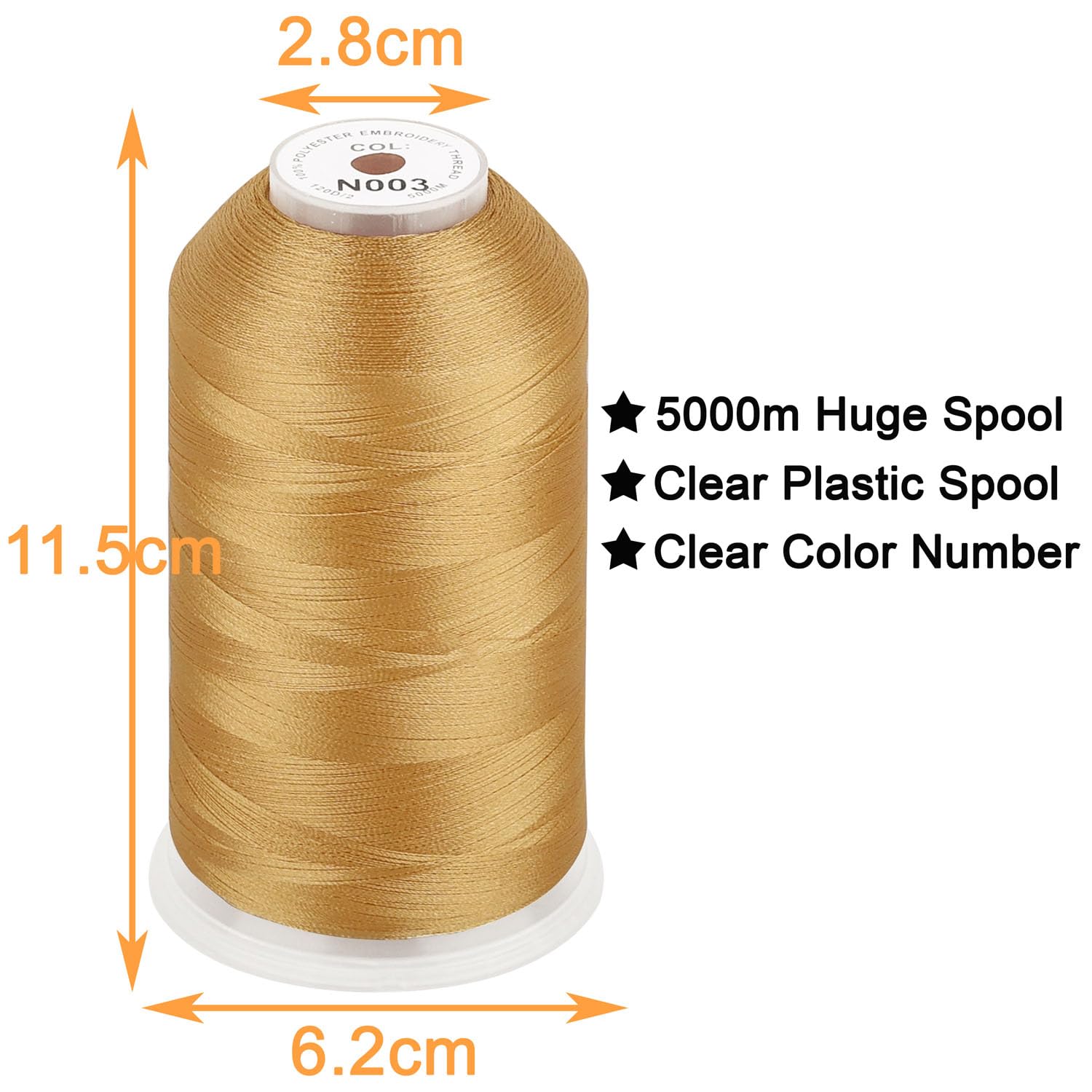 Amazon.com: New brothread - Single Huge Spool 5000M Each Polyester