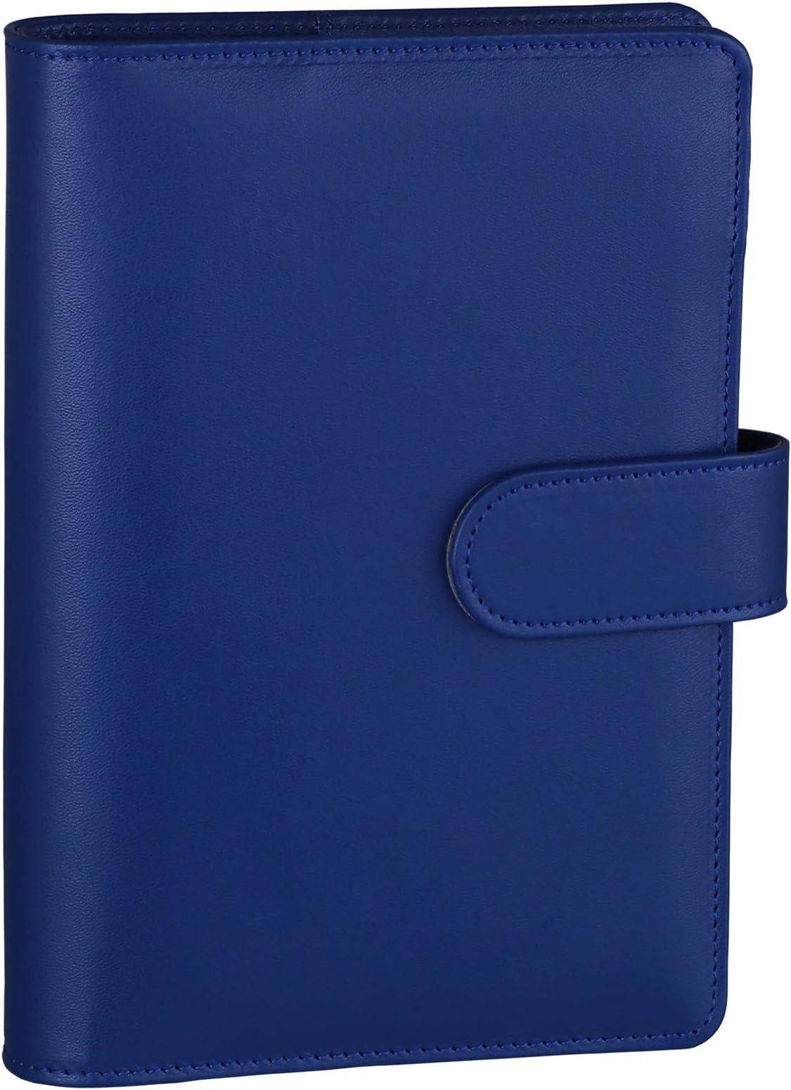 Antner A6 PU Leather Budget Binder - Refillable 6 Ring Notebook for A6 Refill Paper, Loose Leaf Personal Planner Cover With Magnetic Buckle Closure, Navy Blue