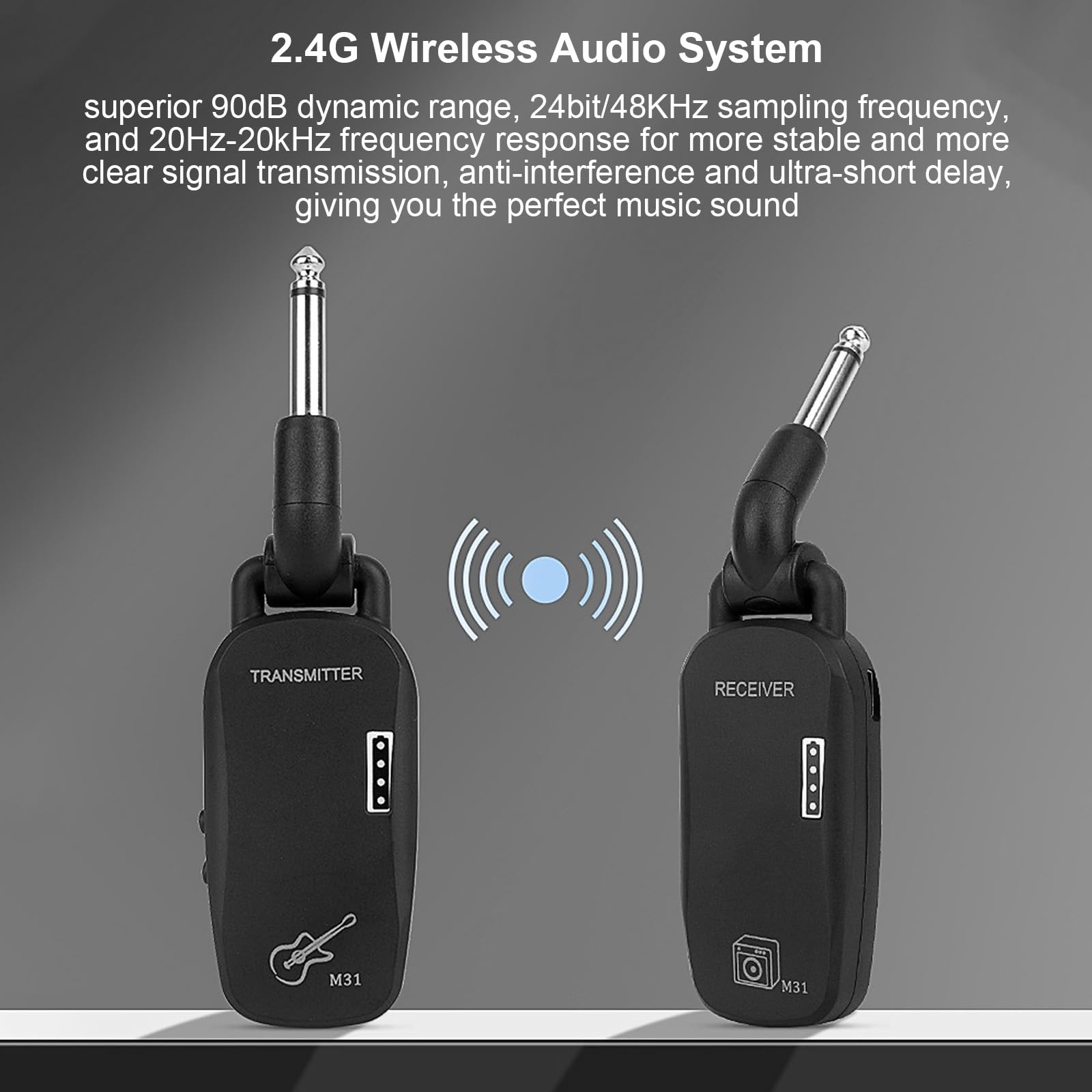 Système de transmission, système sans fil professionnel sans fil 2,4 G pour guitare, basse, émetteur-récepteur rechargeable audio portable TX&RX pour guitare électrique basse