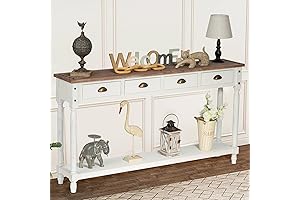 Wnutrees Farmhouse Console Table: 60 Inches of Rustic Charm for Your Home