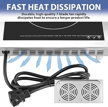 Commercial Induction Cooktop,Portable Electric Countertop Burner(3500W/ 240V) with Stainless Steel Housing, Durable Commercial Induction Hot Plate for Hotel Restaurant School
