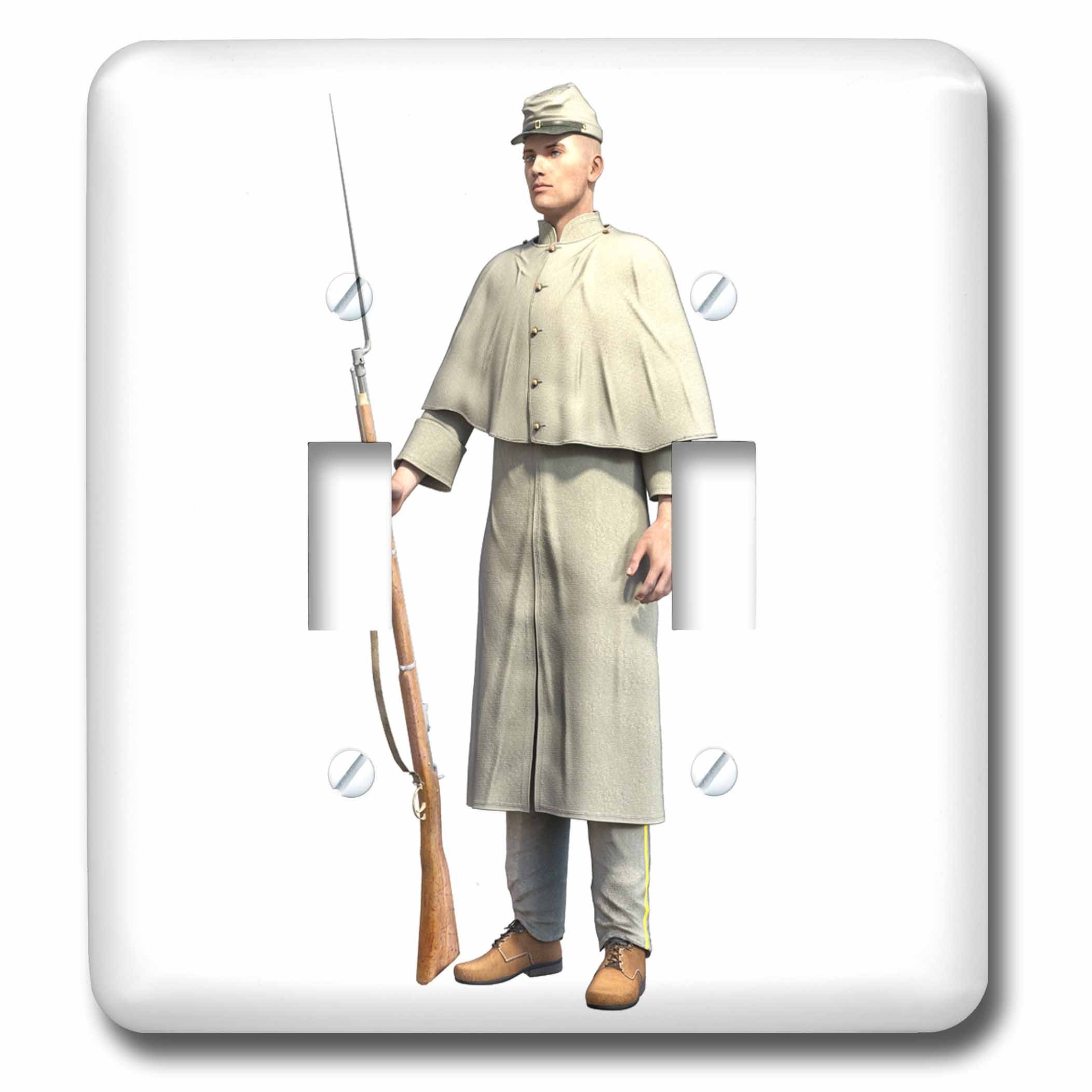 Interrupteur soldat confédéré 3dRose double bascule pour créer une ambiance historique