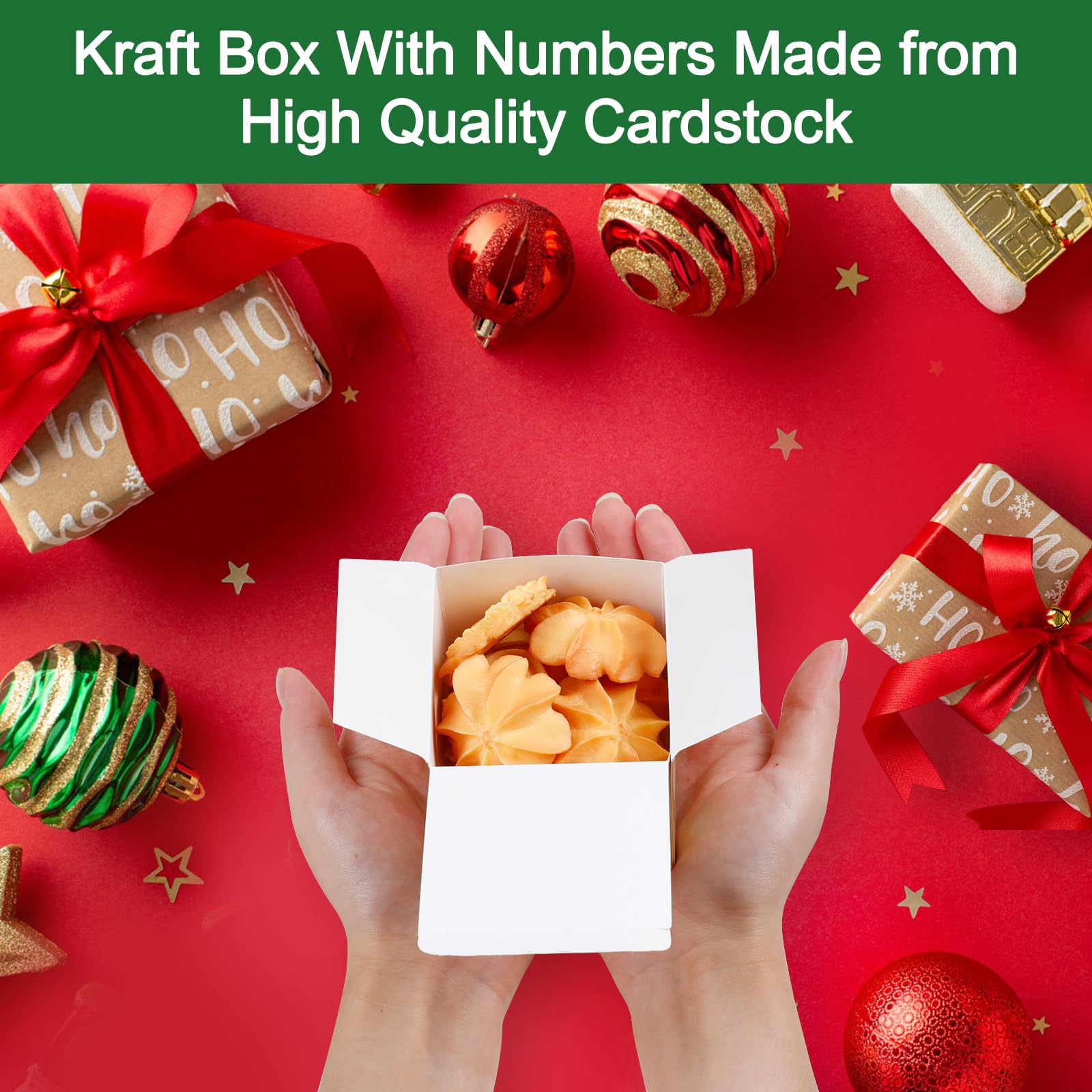 ONESING 24 Stück DIY Weihnachten Adventskalender Boxen für 2025, 24 Tage Countdown Kalender Geschenk für Erwachsene und Kinder Weihnachten Karton Zahlen Boxen Machen & Befüllen Sie Ihre eigenen