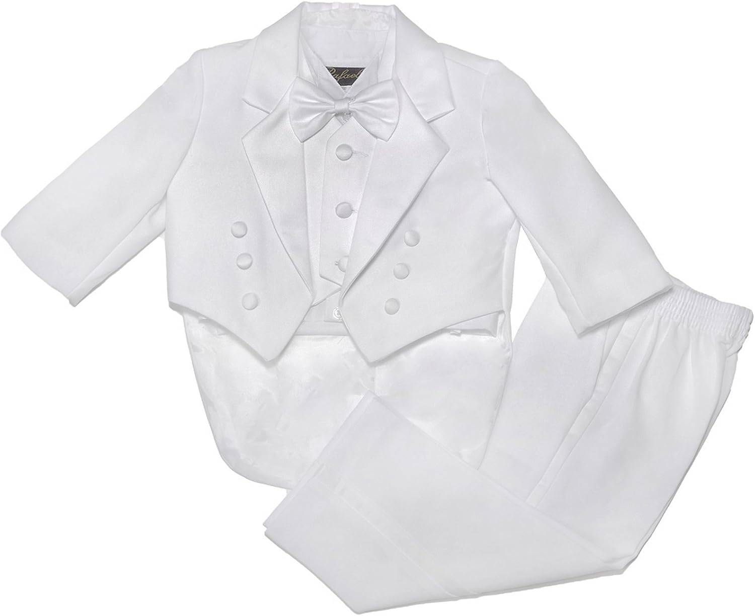 Classic Baby Boy to Teen Formal Tuxedo with Tail in White