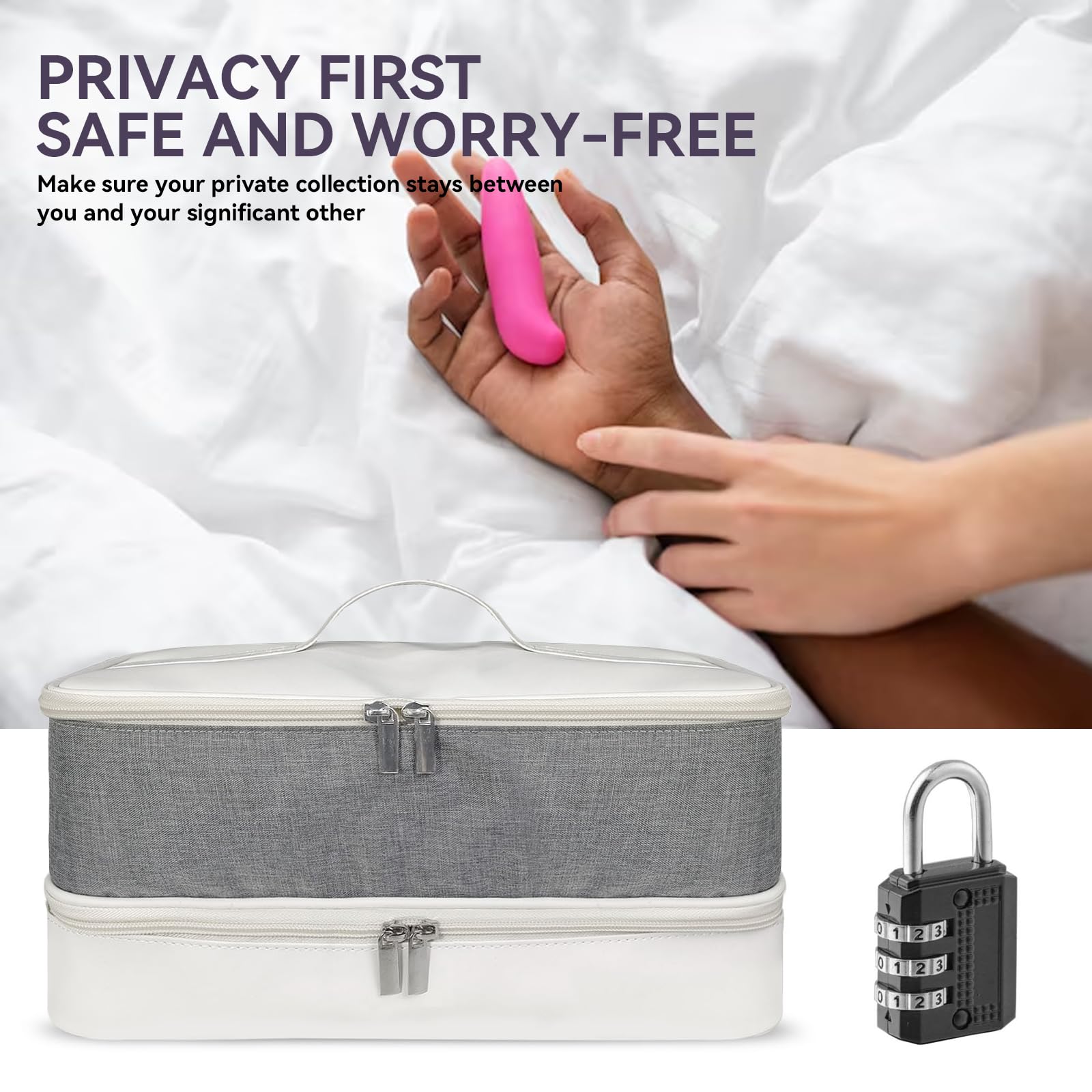 TUOJINRUIDA Sexspielzeug Aufbewahrungstasche  34x15x17cm Abschliebares,  Diskretes PU-Dildo-Case mit weichem Innenfutter, wasser- & staubdicht, mit  Griff und 2 Zahlenschlssern (Schwarz) : Amazon.de: Drogerie & Krperpflege