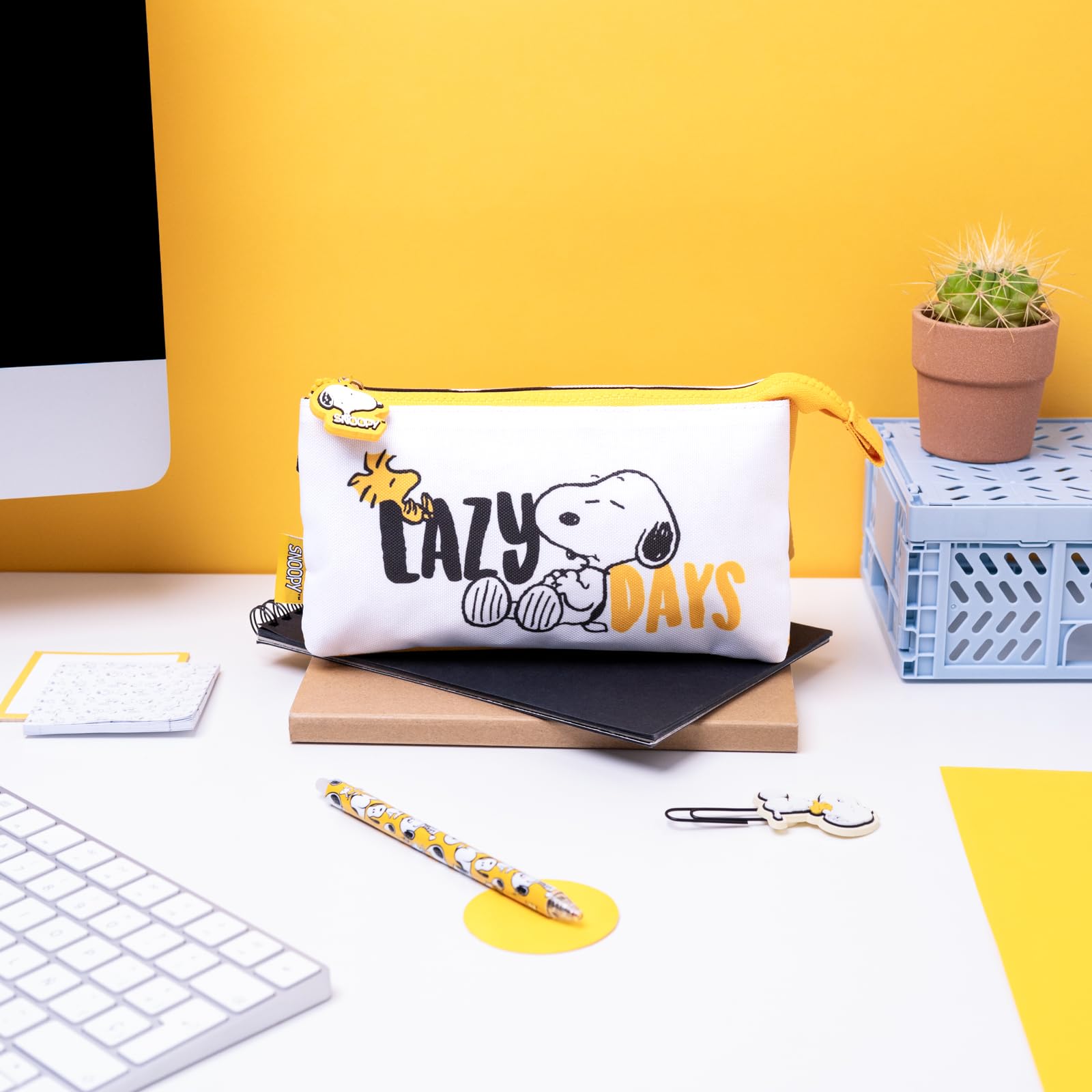 Grupo Erik 3 Compartment Pencil Case - Snoopy Stationery | School Pencil Case, Cute Makeup Bag, Back to School Supplies, Office Stationery Supplies | Snoopy Gifts for Dog Lovers - Image 4