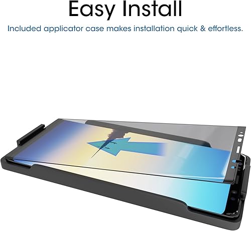 Miniatura 2 de amFilm Paquete de 2 protectores de pantalla de vidrio para Samsung Galaxy Note 8, cobertura de pantalla completa, vidrio templado curvado 3D, matriz