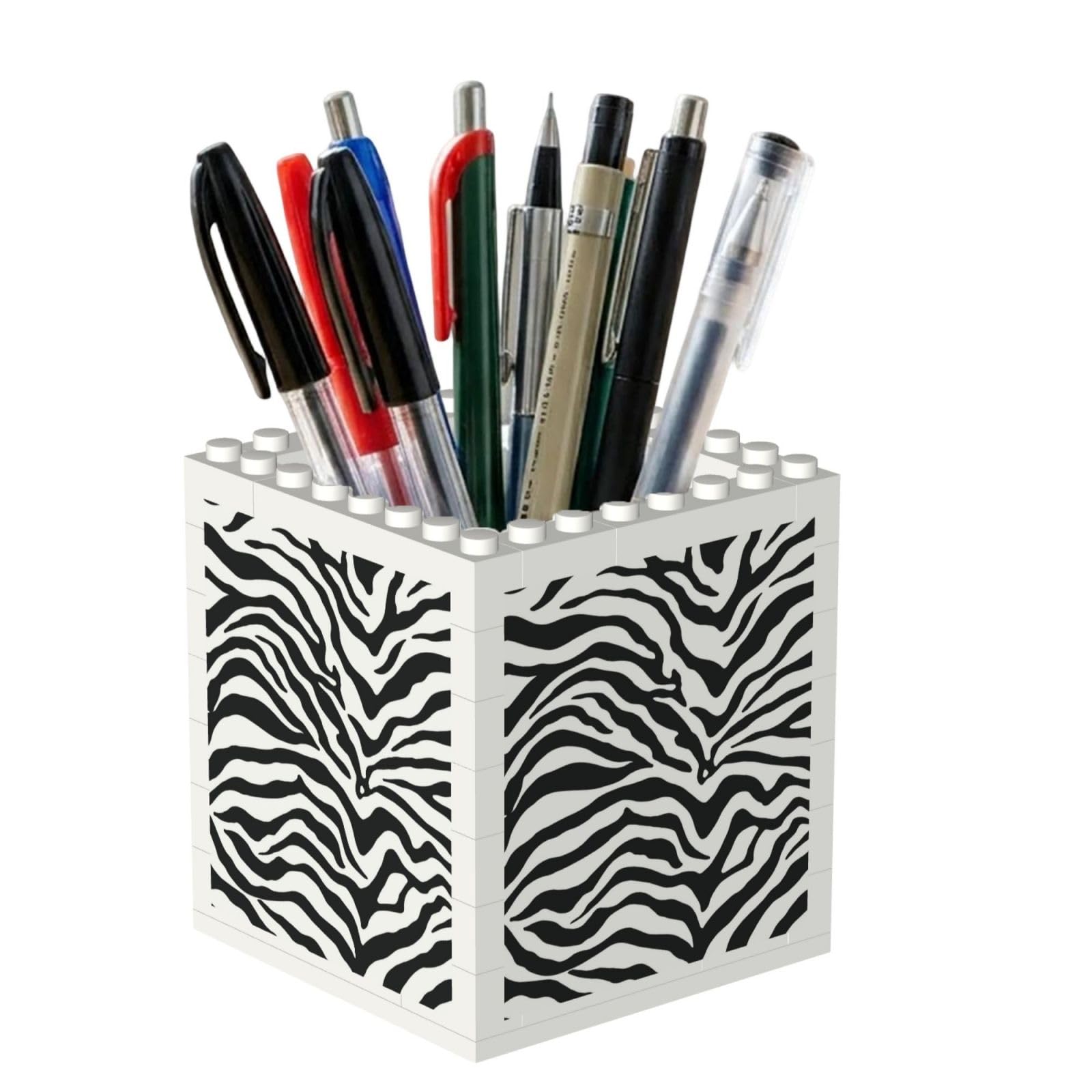 Poadnly Zebras Print, Pen Pot Pencil Holder for Office Home School, Compact Desk Organiser for Office Stationery