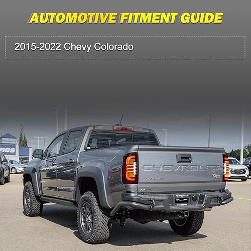 Miniatura 2 de AUTOWIKI Luces traseras para Chevy Colorado 2015-2022 - Luces traseras LED completas estilo tubo para lámparas de freno de Colorado 15-22, lente