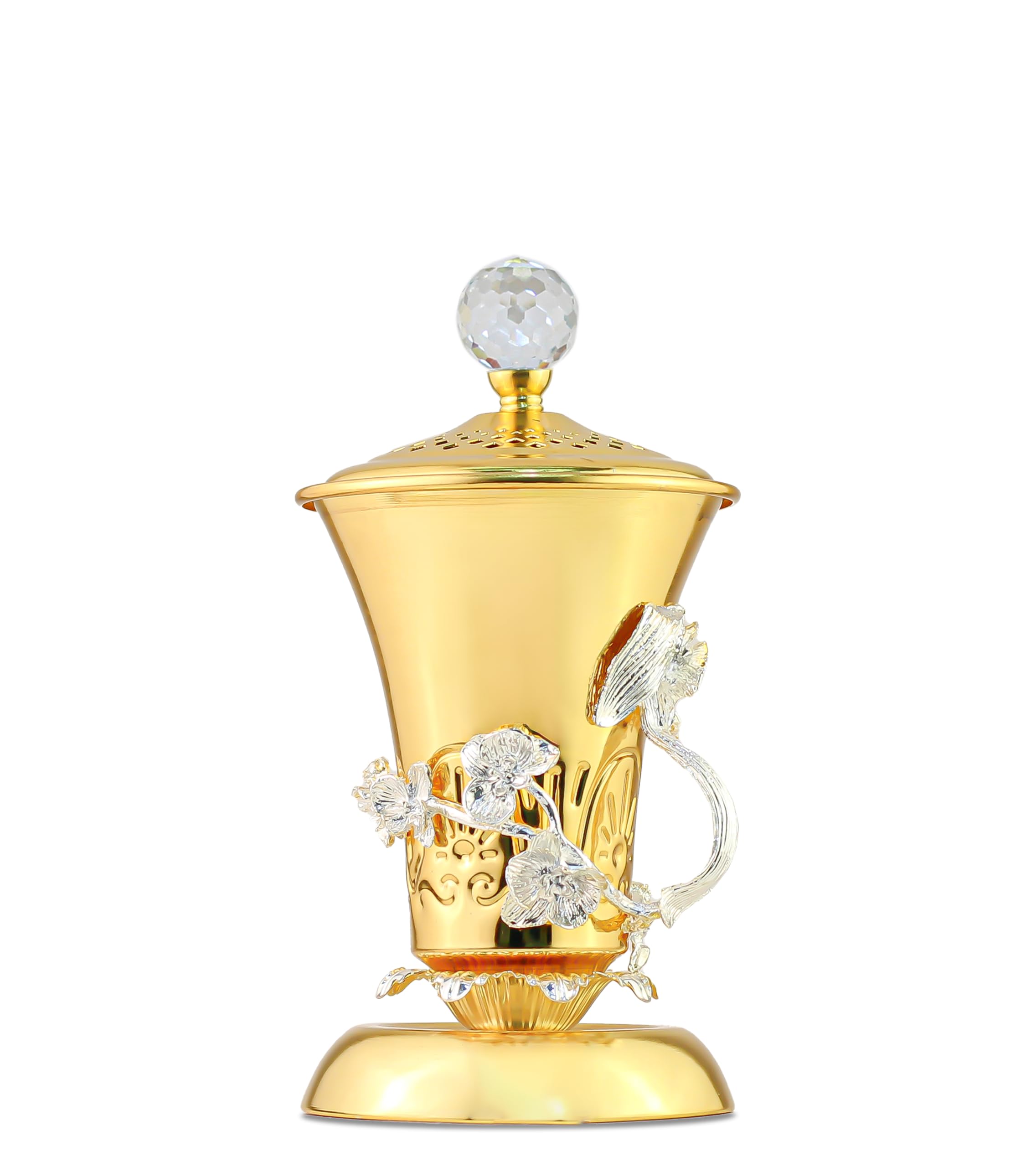 Mobigon Charcoal Incense Burner, Vintage Arabic Bakhoor Burner for Oud, Frankincense, Yoga, Spa, and Home Decor (Style 21)