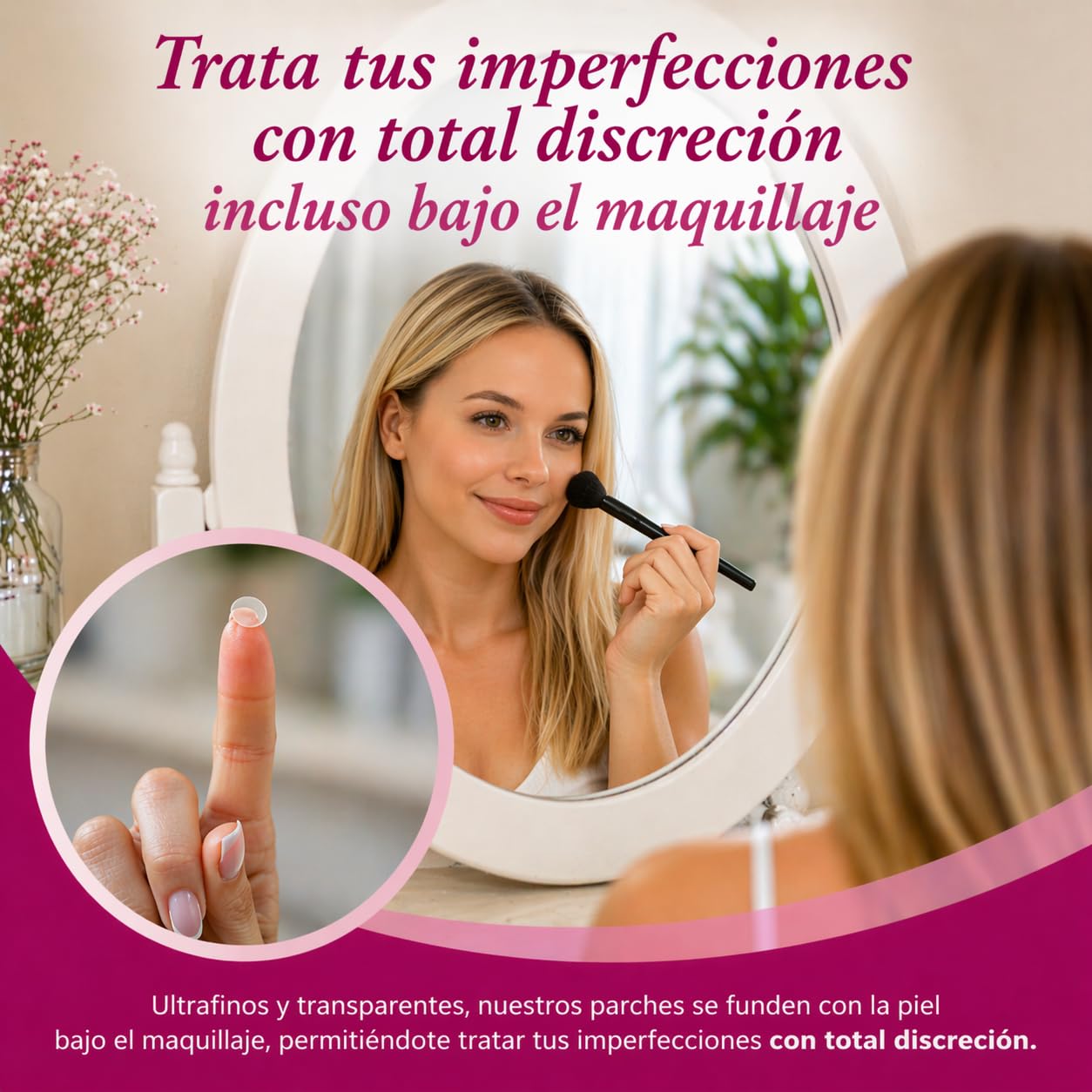 Enida - 96 parches antibotones invisibles | 3 tamaños | Acción dirigida en una noche | Parches hidrocoloides para acné | Cuidado facial discreto para adolescentes y adultos | Sin perfume + ebook de