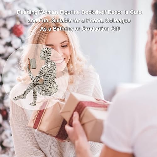 Miniatura 7 de Figura de mujer que lee, escultura pensadora, estatua de decoración abstracta, estantería, escultura de resina estética para sala de estar, oficina,