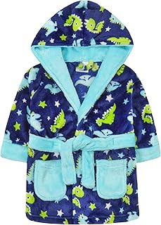 Minikidz Baby,Clothing,Baby Boys 0-24m,Sleepwear & Robes,Robes Babies Childrens Infants Dinosaur Print Fleece Dressing Gown - 6 months - 6 yrs