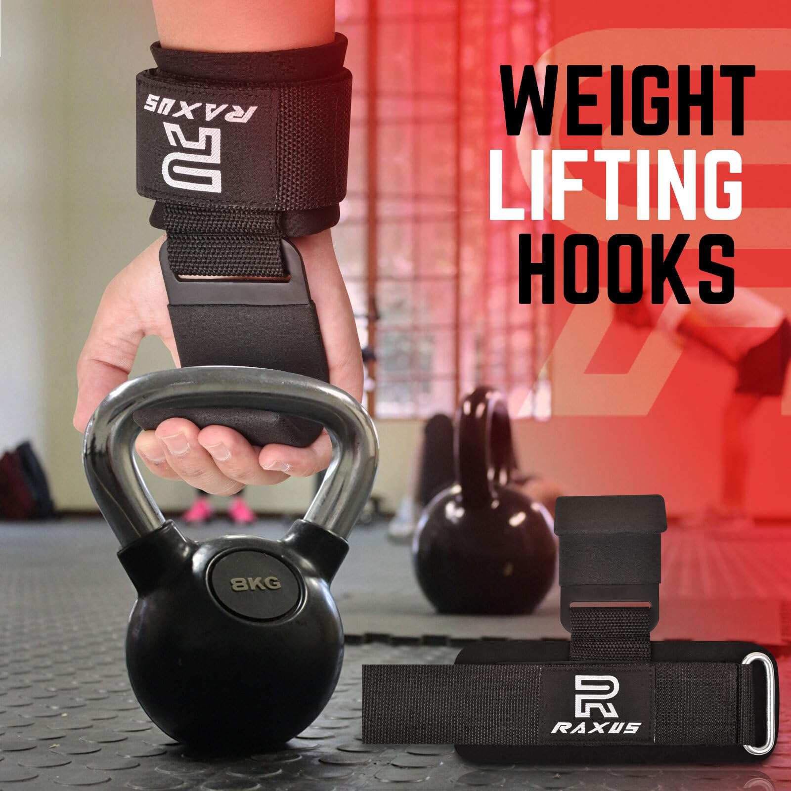 Ganchos de Levantamiento de Pesas Grip Neopreno Acolchado Grueso de 8 mm - Asegure su Agarre y Alcance Sus metas con Guantes de Gancho de Entrenamiento